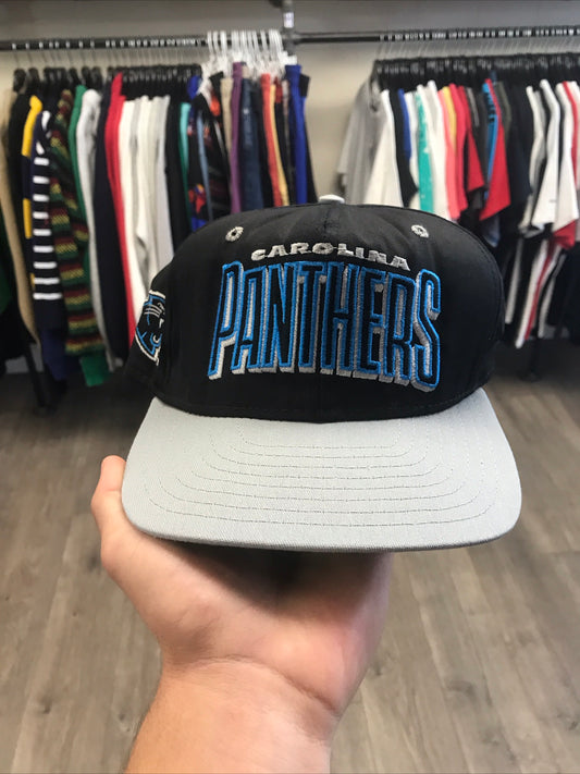 Vintage 90s Ajd NFL Carolina Panthers Embroided Snapback Hat Great condition