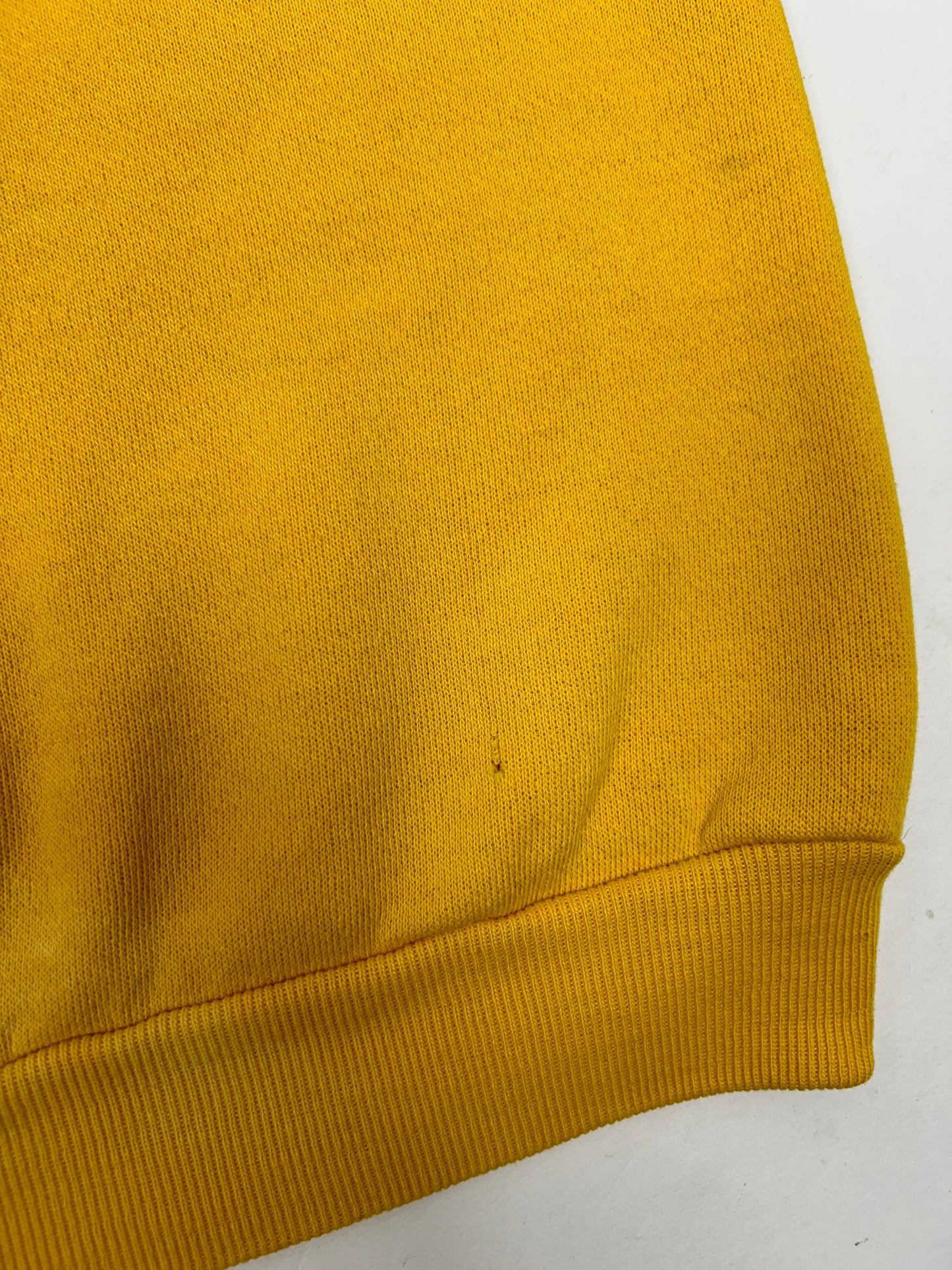 Vintage 70s Russell Athletic Sweatshirt Crewneck Blank Golden Yellow Boxy Fit 24.75x25 Inches