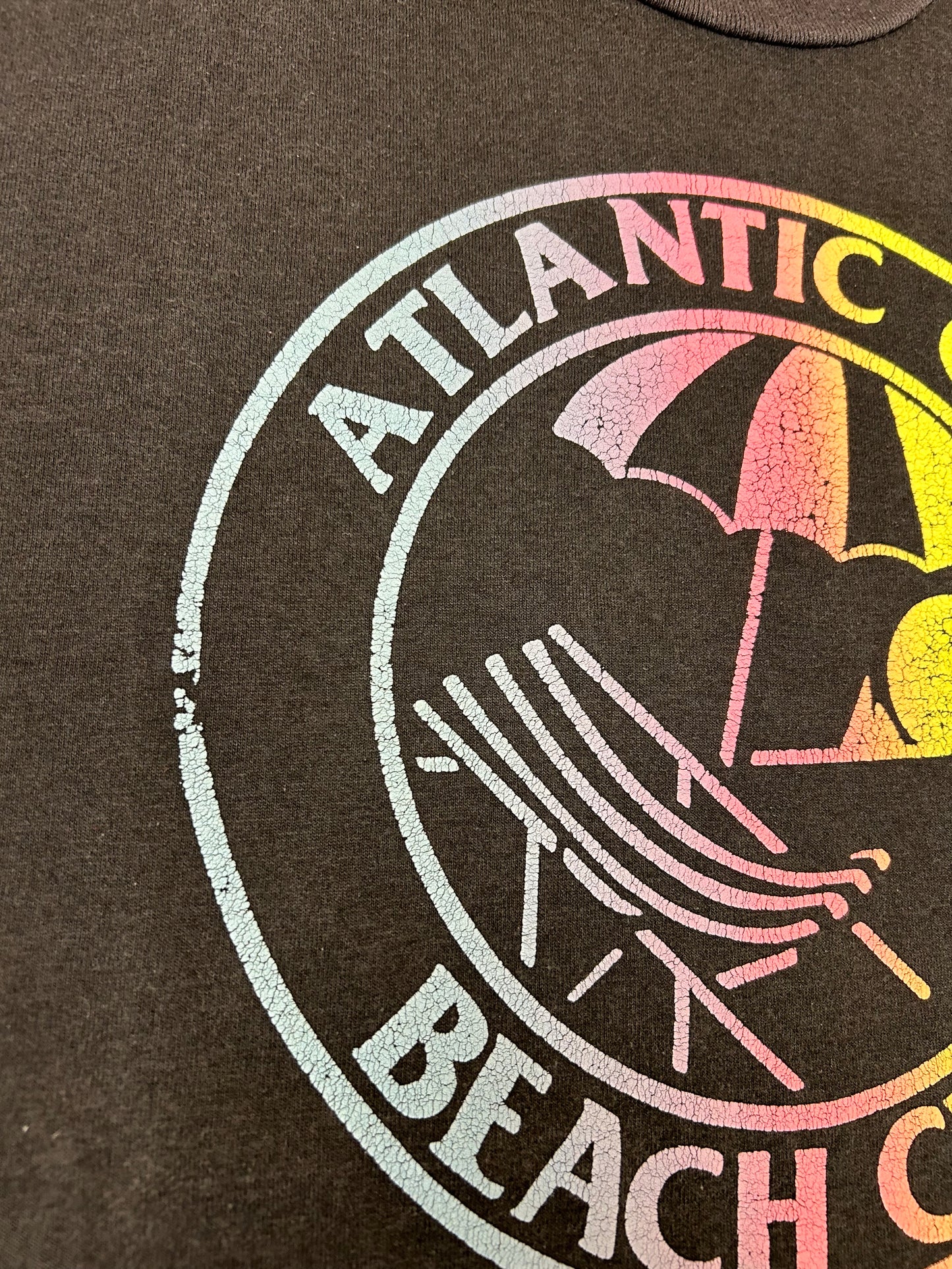 Vintage 90s Atlantic City Beach Club New Jersey Tee Large 21.5x28.75 Inches