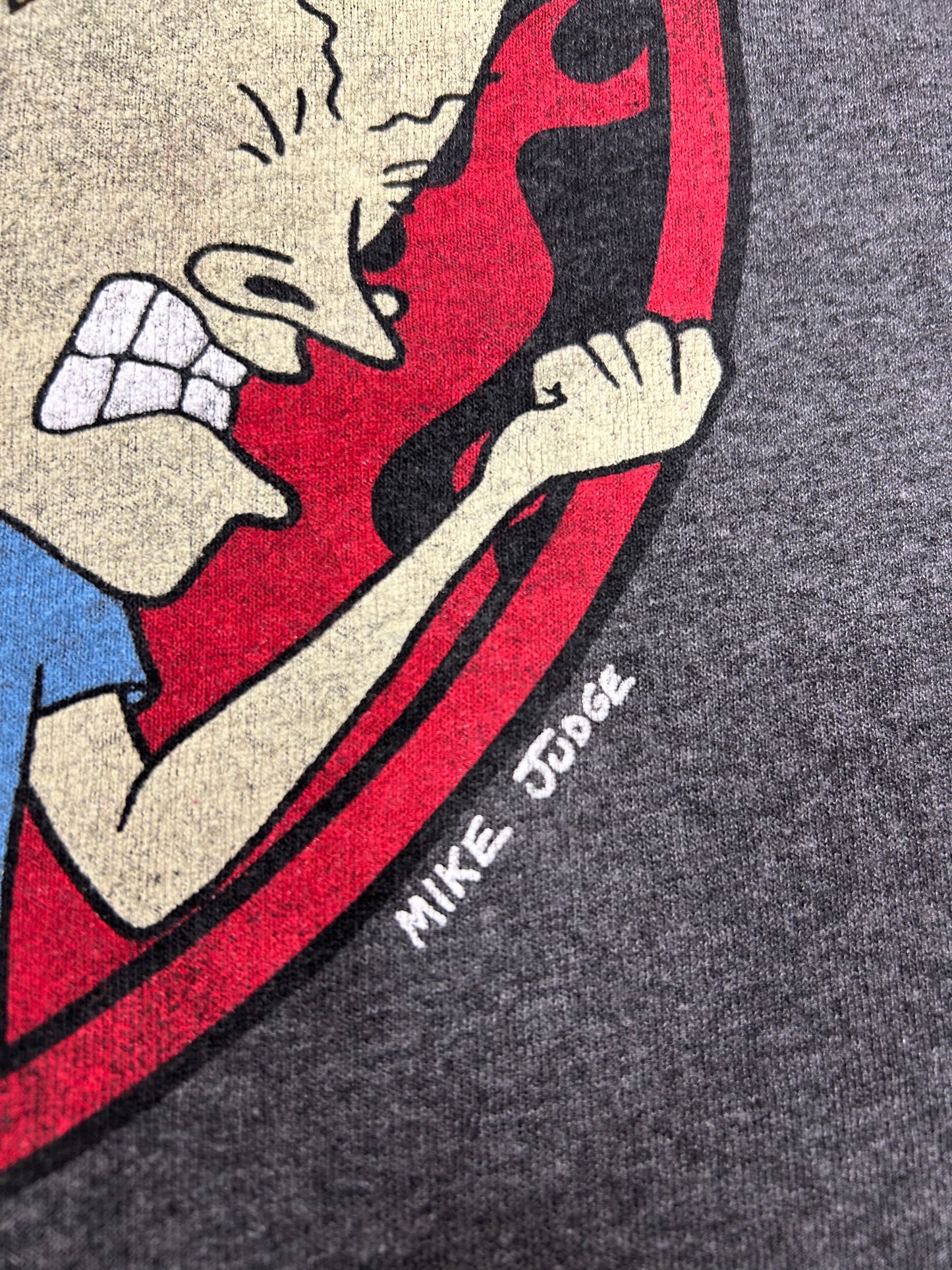 MTV Beavis And Butt-Head Graphic T-Shirt Mike Judge Rock On Medium 19.5x27.25 Inches Gray 00s Y2K