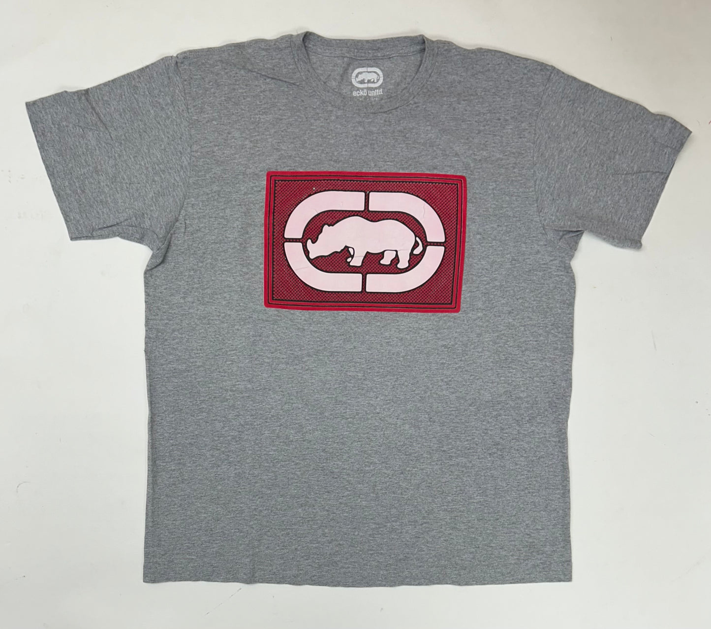 00s Eckō Unlimited Rhino Graphic Tee XL 23.75x29.75 Inches Gray