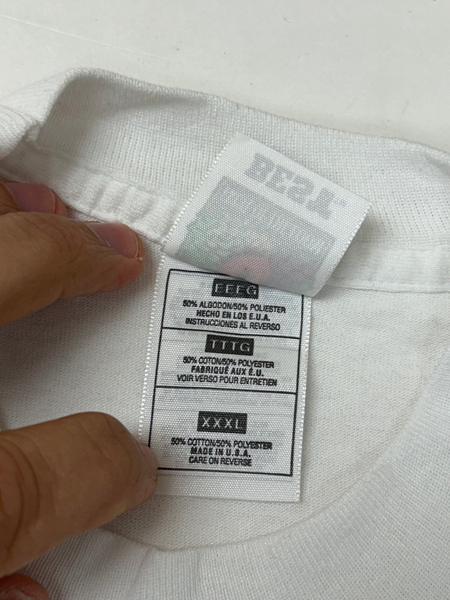 Edgewood NJ first edition “Deeper Than The Roots.” Tee 2XL Fit 26.25x30.25 Inches 90s Fruit Of The Loom 50/50 Blend USA White