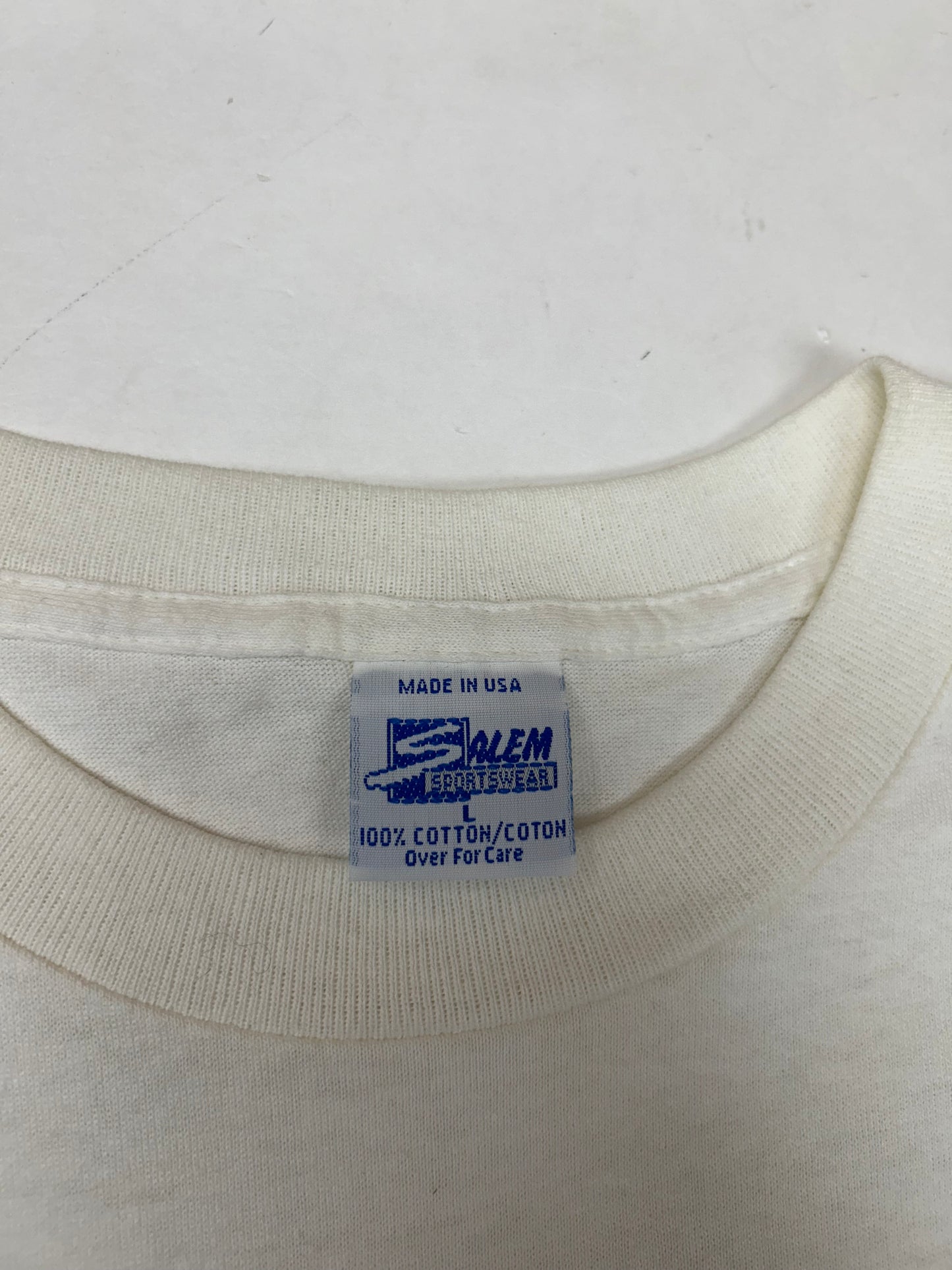 Vintage 1993 Chicago Bulls 3 Time NBA World Champs Caritcure Team Comic Strip Salem Sportswear Tee DS New With Sticker Large