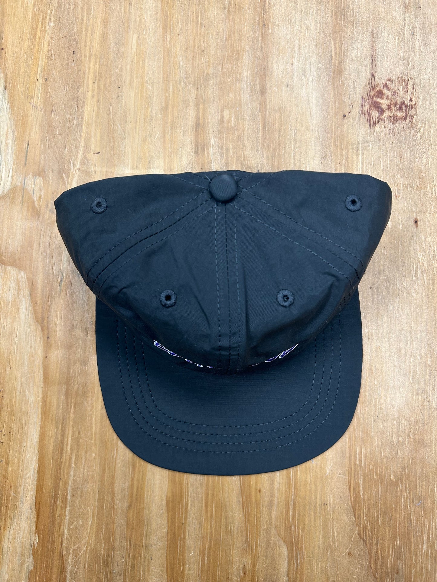 Edgewood NJ Team Spell Out Logo 6 Panel Nylon Adjustable Clip Hat Washed Black