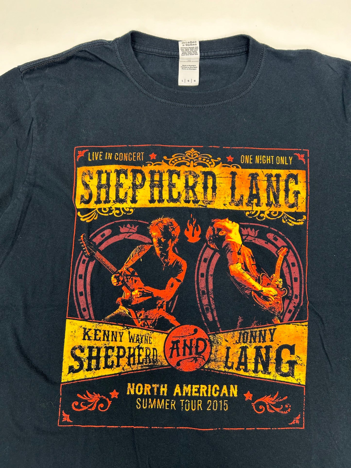 Kenny Wayne Shepherd Jonny Lang Music Tee North American Summer Tour 2015 Large 22.25x27.75