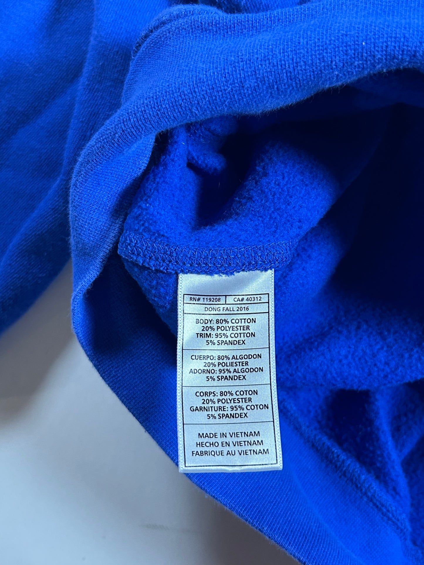 New York Knicks Mitchell & Ness Hoodie Blue Pullover NBA Sweatshirt Medium/Small Fit 23x24.5 Inches As Is 2016