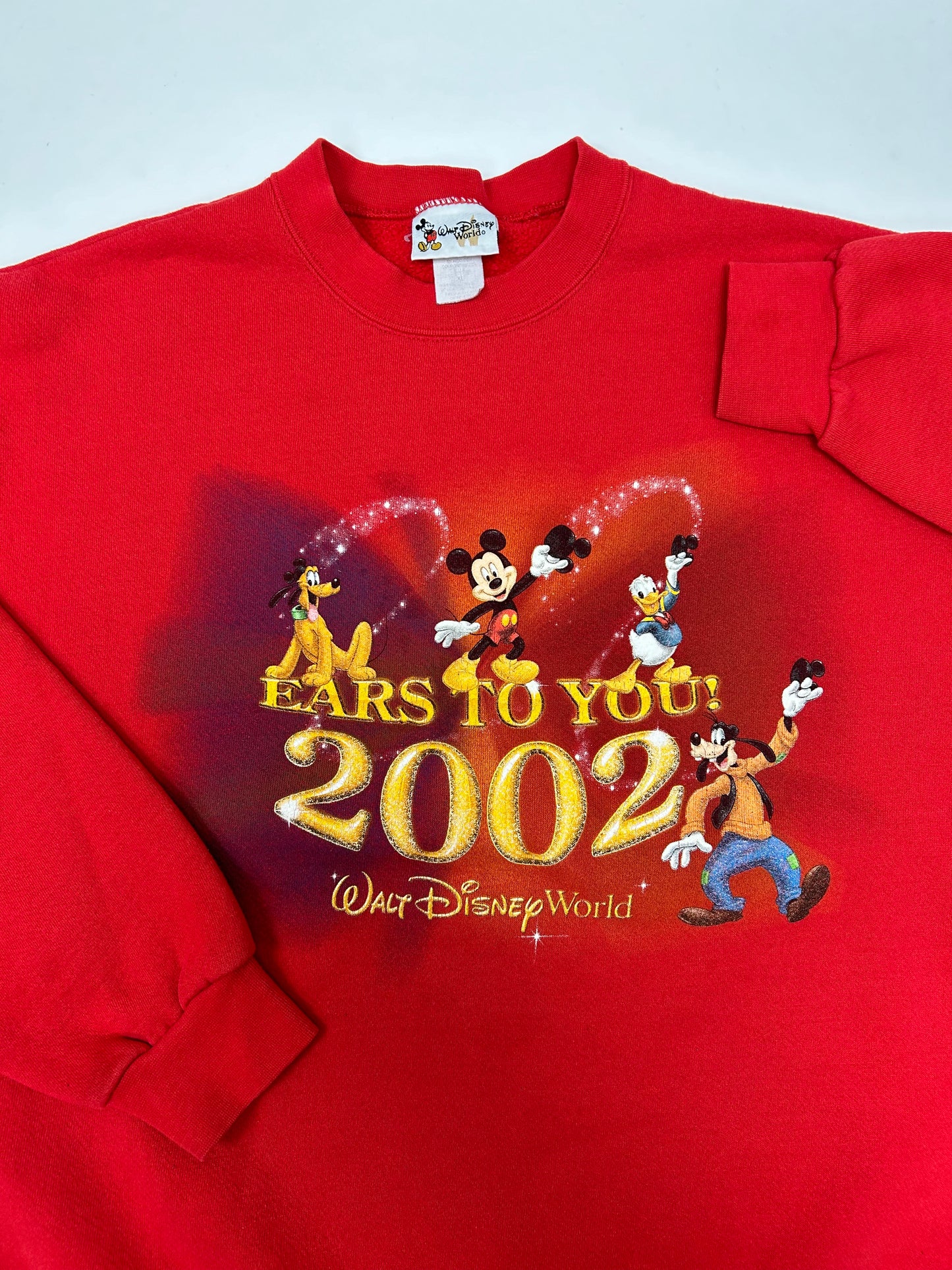 Vintage Walt Disney World 2002 Ears To You Crewneck Sweatshirt XL/L 25.25x28.25 Inches Red