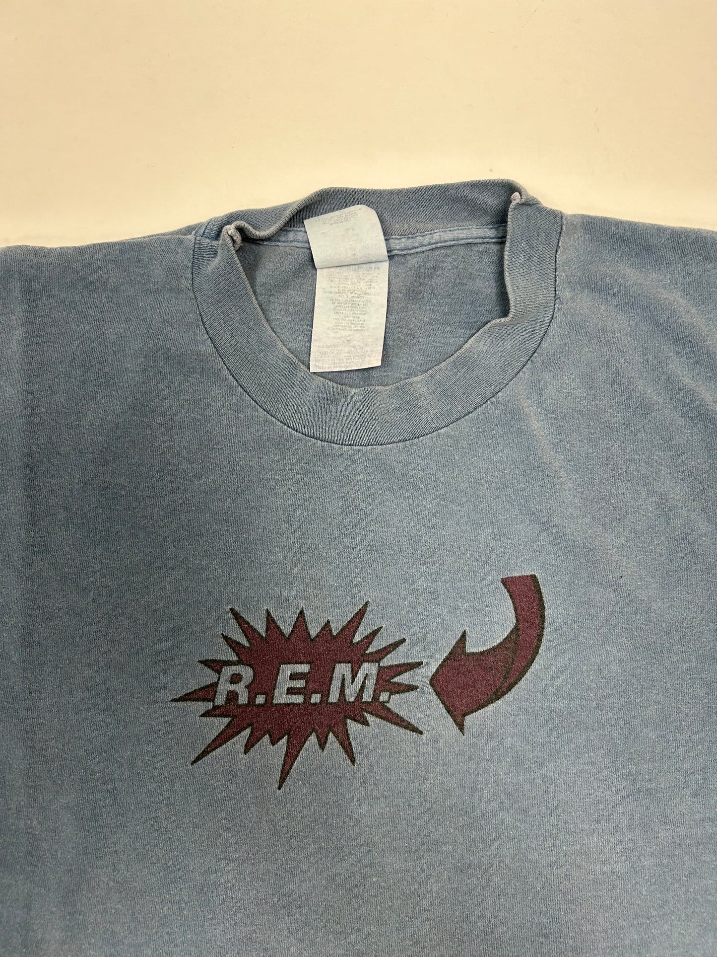 Vintage R.E.M. Monster Cool Music Band Tee 1993 1994 REM XL 23x29.25 Inches Blue As Is
