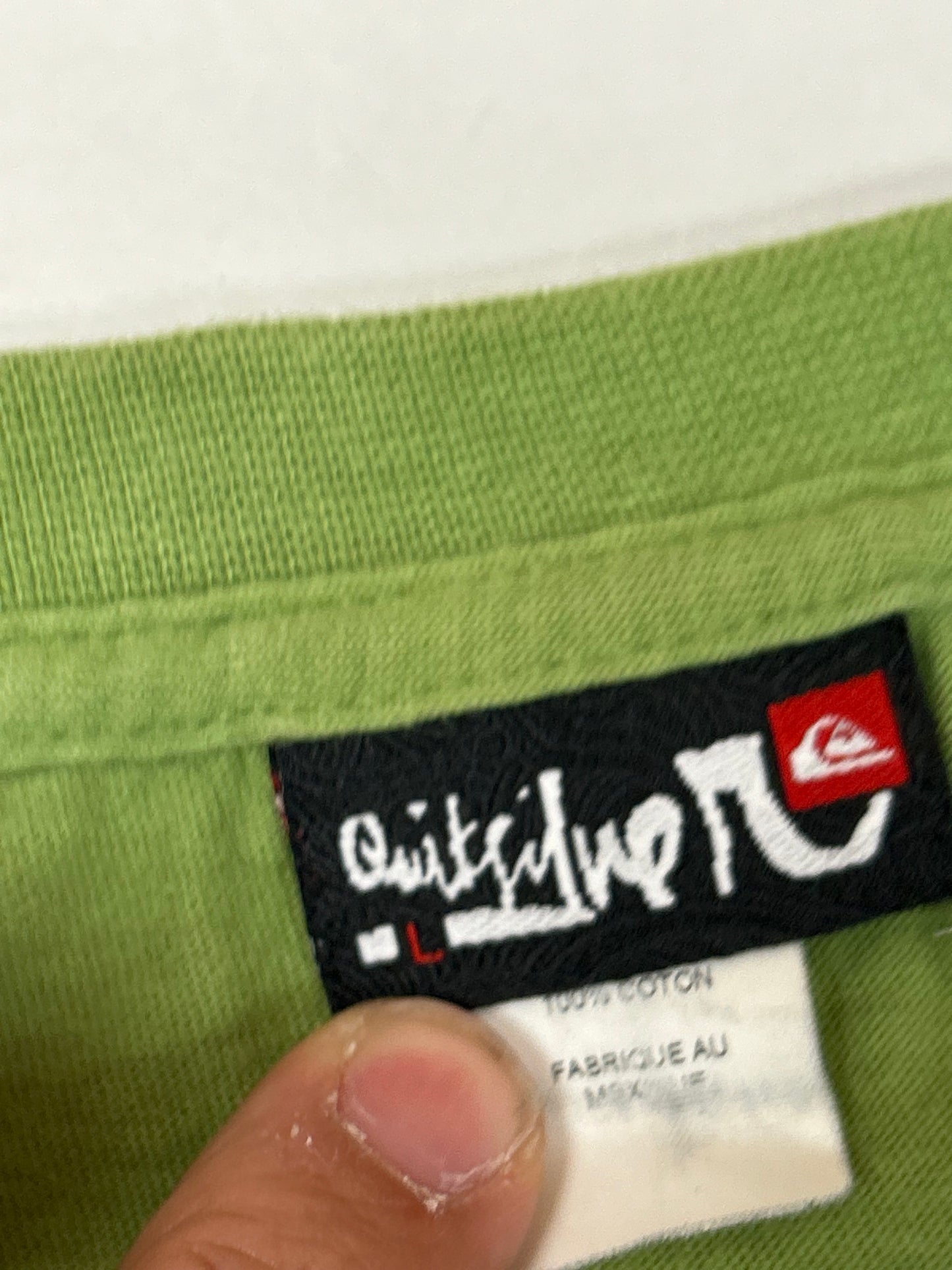 Vintage 00s Quiksilver Boarding Company South Beach Tee Large 22.75x26.5 Inches Green