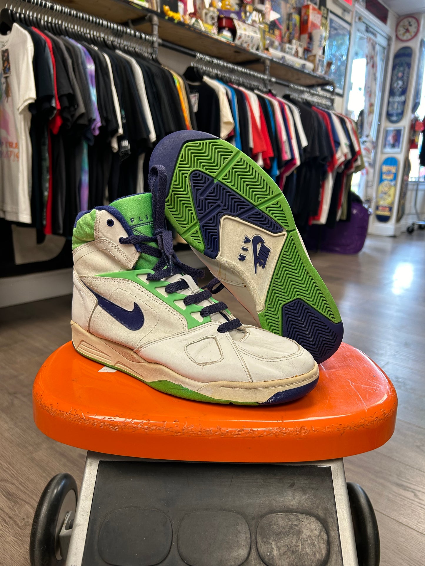 Vintage Nike Air Sabre Flight High 8.5 Basketball Sneaker 1991 As Is 910204 PF