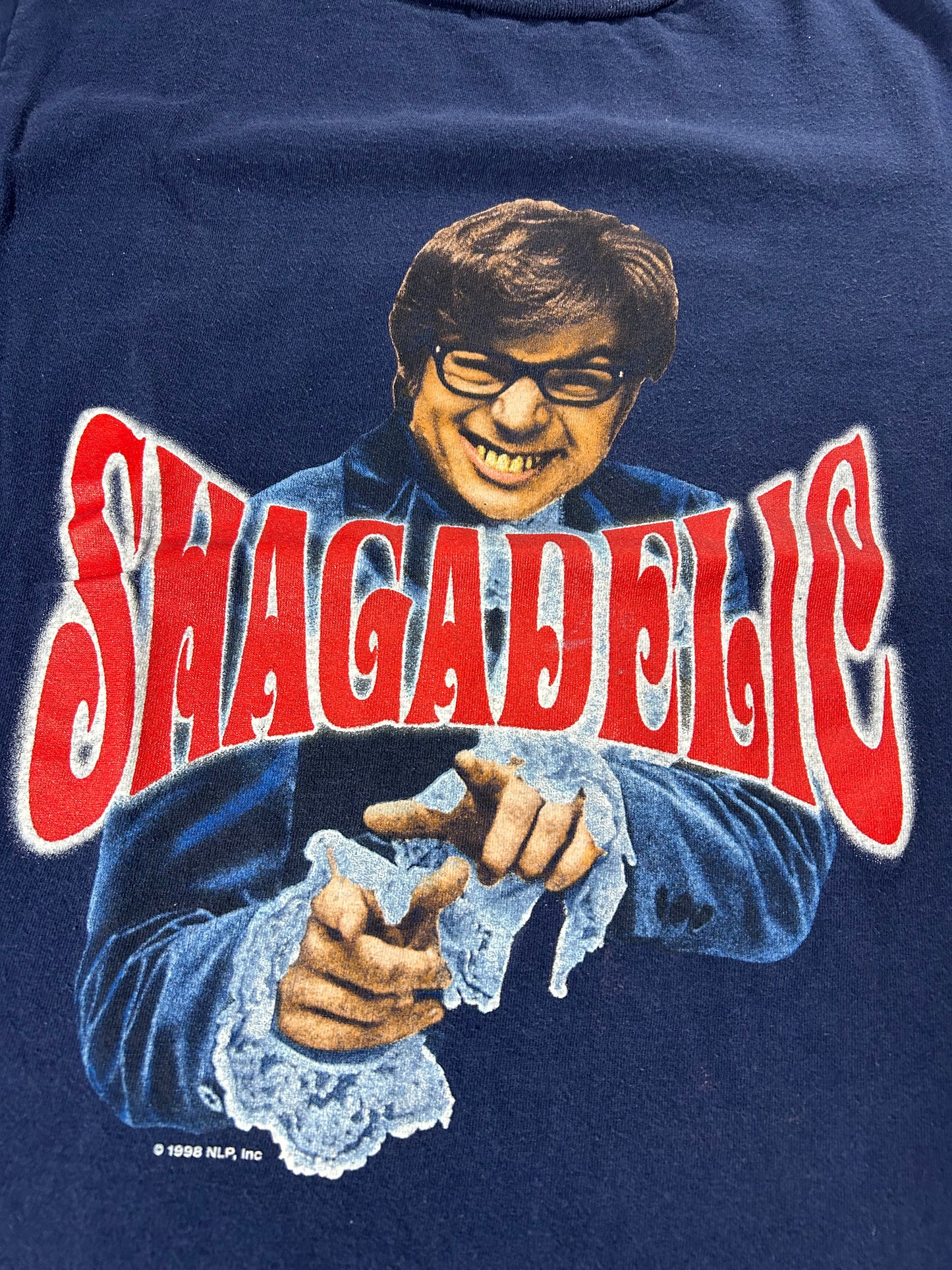 Vintage 1998 Austin Powers Shagadelic Shall We Shag Now Or Shag Later Medium 20x.27.25 Inches Tee