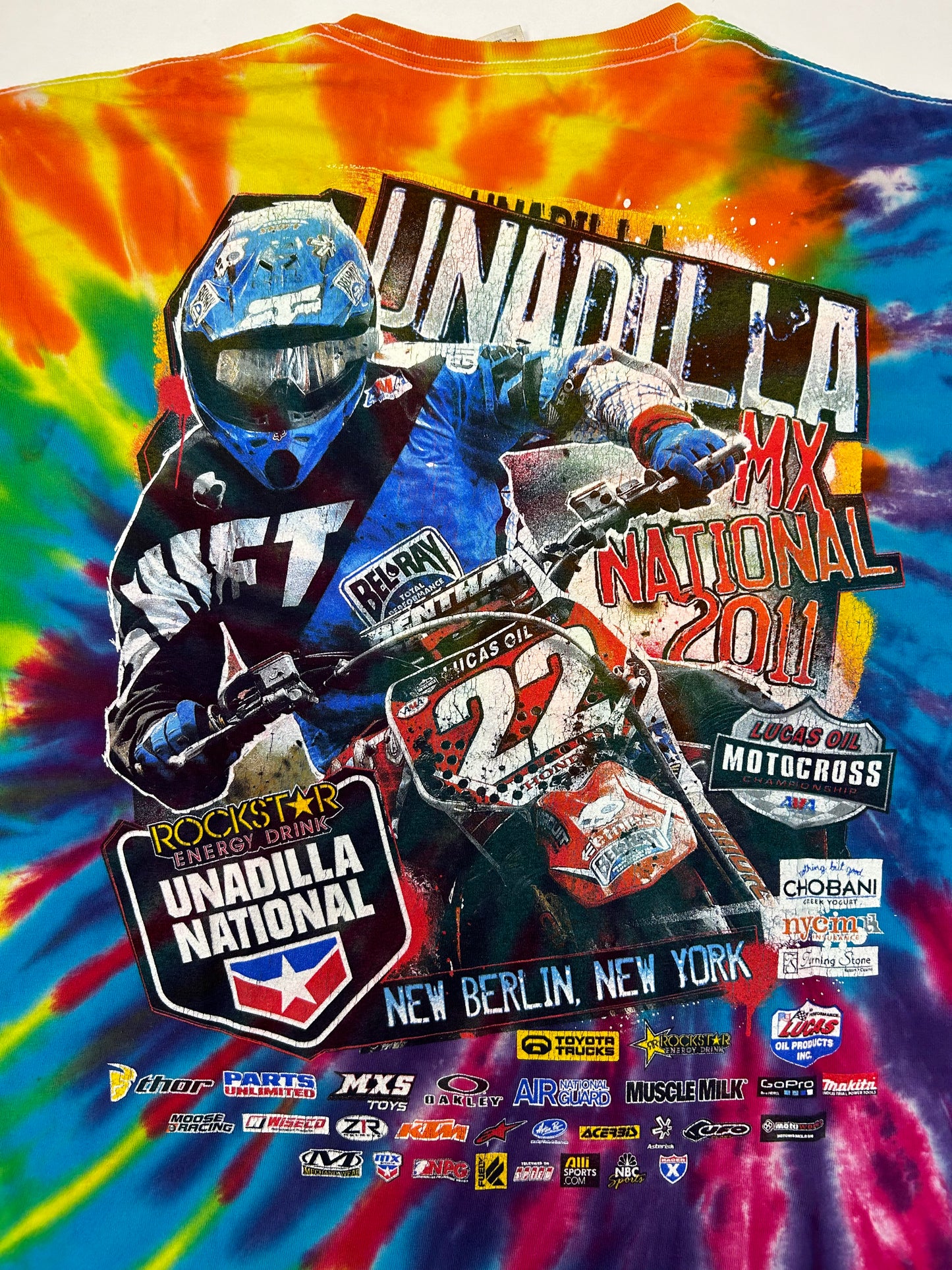 2011 Unadilla National Motocross Rockstar Energy MX Tie-Dye Tee Large 22x28 Inches