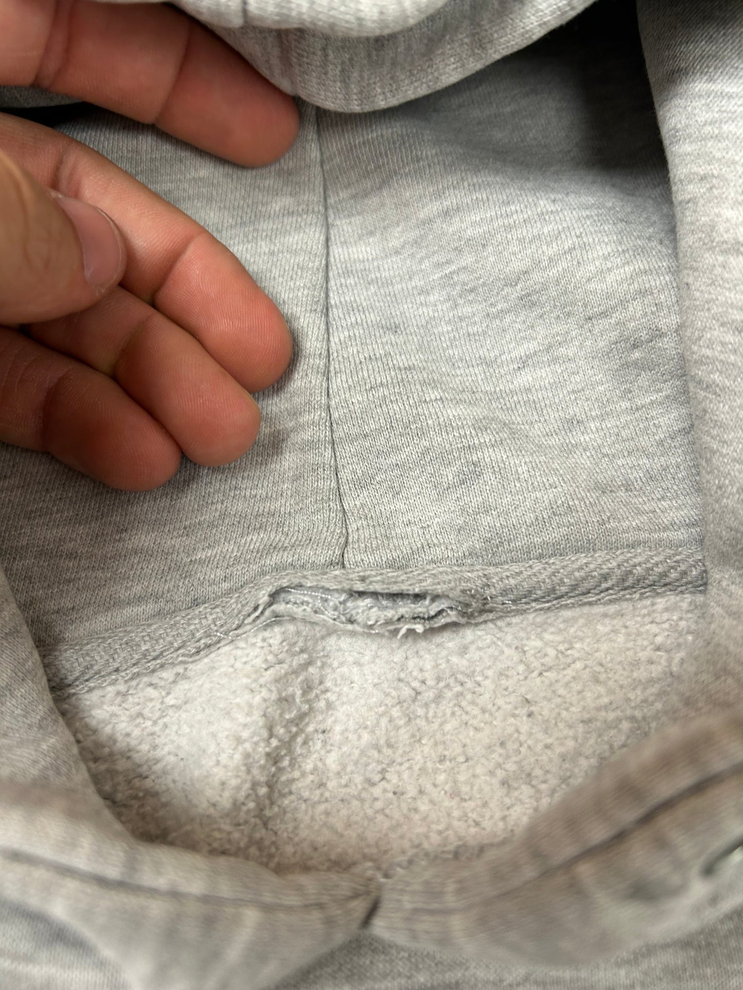 Vintage 00s Enjoi Skateboards Panda Felt Logo Hooded Sweatshirt Worn In As Is 23.75x26 Inches Gray