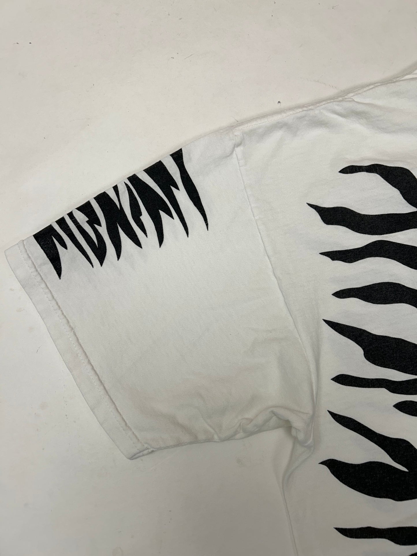 Vintage 90s Ted Nugent World Bowhunter Zebra Stripe Rockin’ The Wild Kick Ass Music Tee XL 24x29 Inches