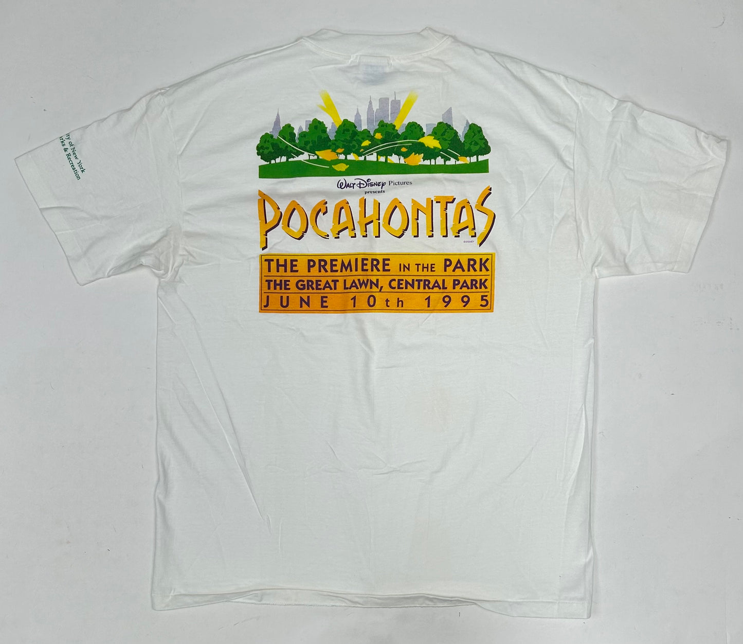 Vintage 90s Pocahontas The Premiere In The Park Central Park Disney Movie Promo Tee XL 24.25x31 Inches Clean