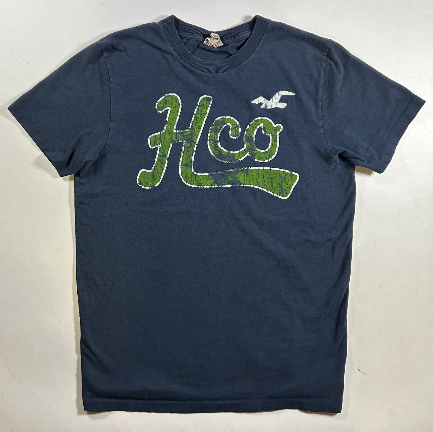 Hollister HCO T-Shirt Blue Short Sleeve Logo Surf Y2K 2000s Medium 19.75x27.75 Inches