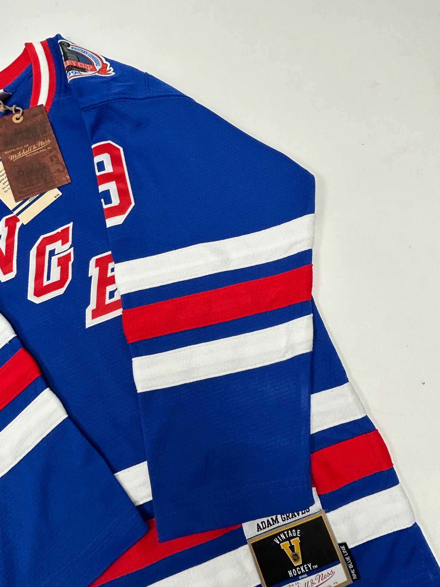 Mitchell & Ness Adam Graves New York Rangers 1993-94 Stanley Cup Jersey New S/M About 18.25x26 Inches
