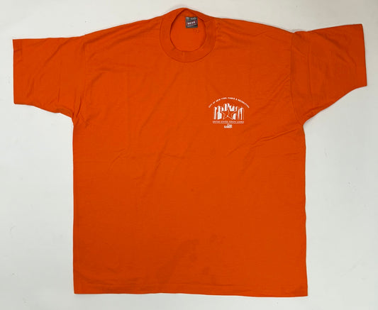 Vintage 90s City Of New York Parks & Recreation United States Youth Games Tee 2XL 25.5x30.25 Inches Orange