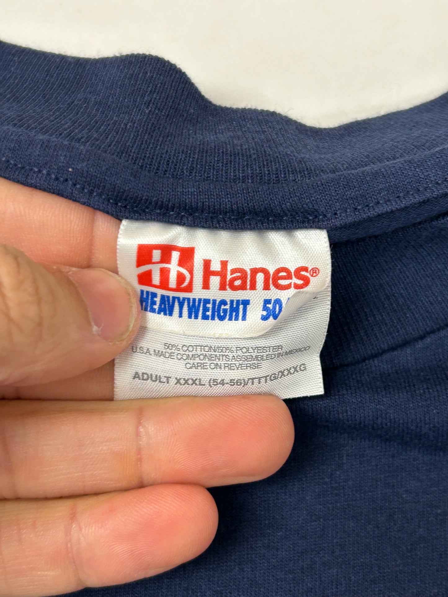 Edgewood NJ first edition “Deeper Than The Roots.” Tee 3XL 28.5x30.25 Inches Hanes Heavyweight 50/50 Blend Navy Blue