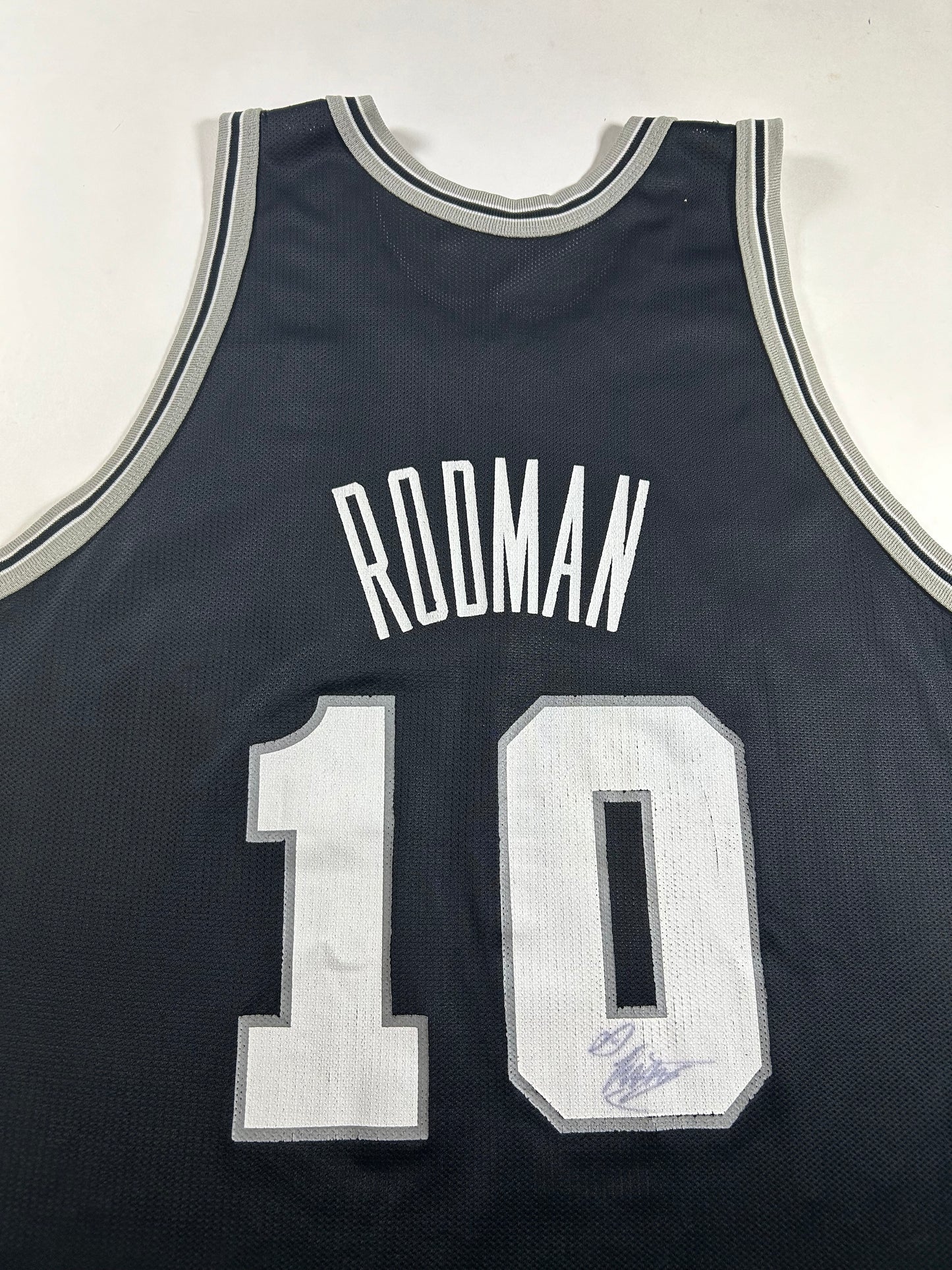 Vintage 90s Champion San Antonio Spurs Dennis Rodman #10 NBA Jersey 48 XL 22.75x32 Inches As Is Has A Signature
