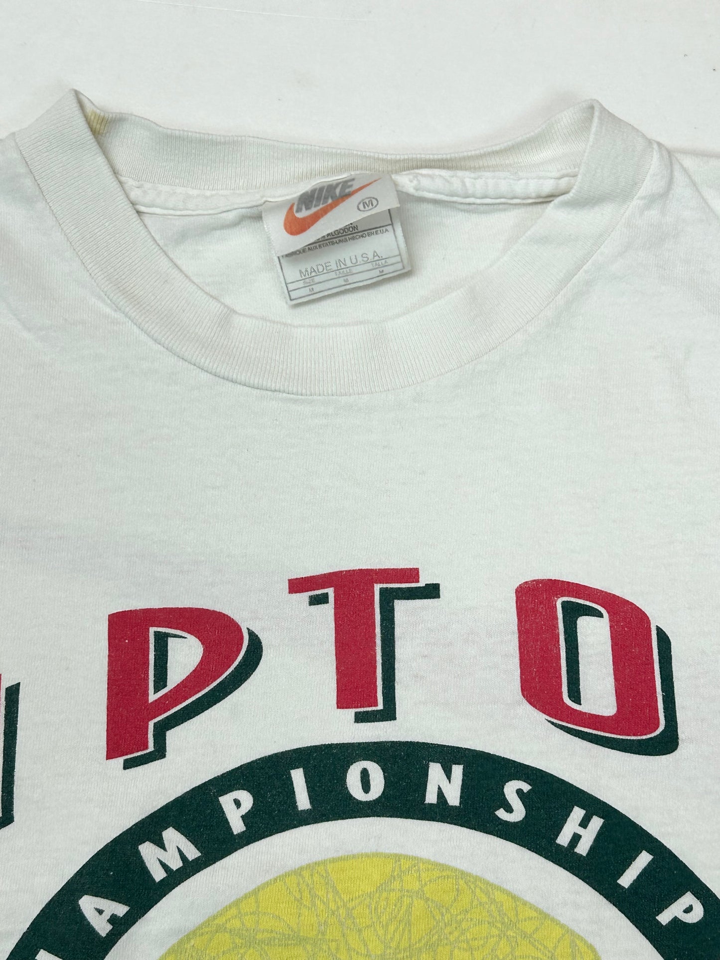 Vintage Nike 1996 The Lipton Rado Championships Tennis Tee Worn As Is White Tag Boxy M/L Fit 21.25x25.25 Inches