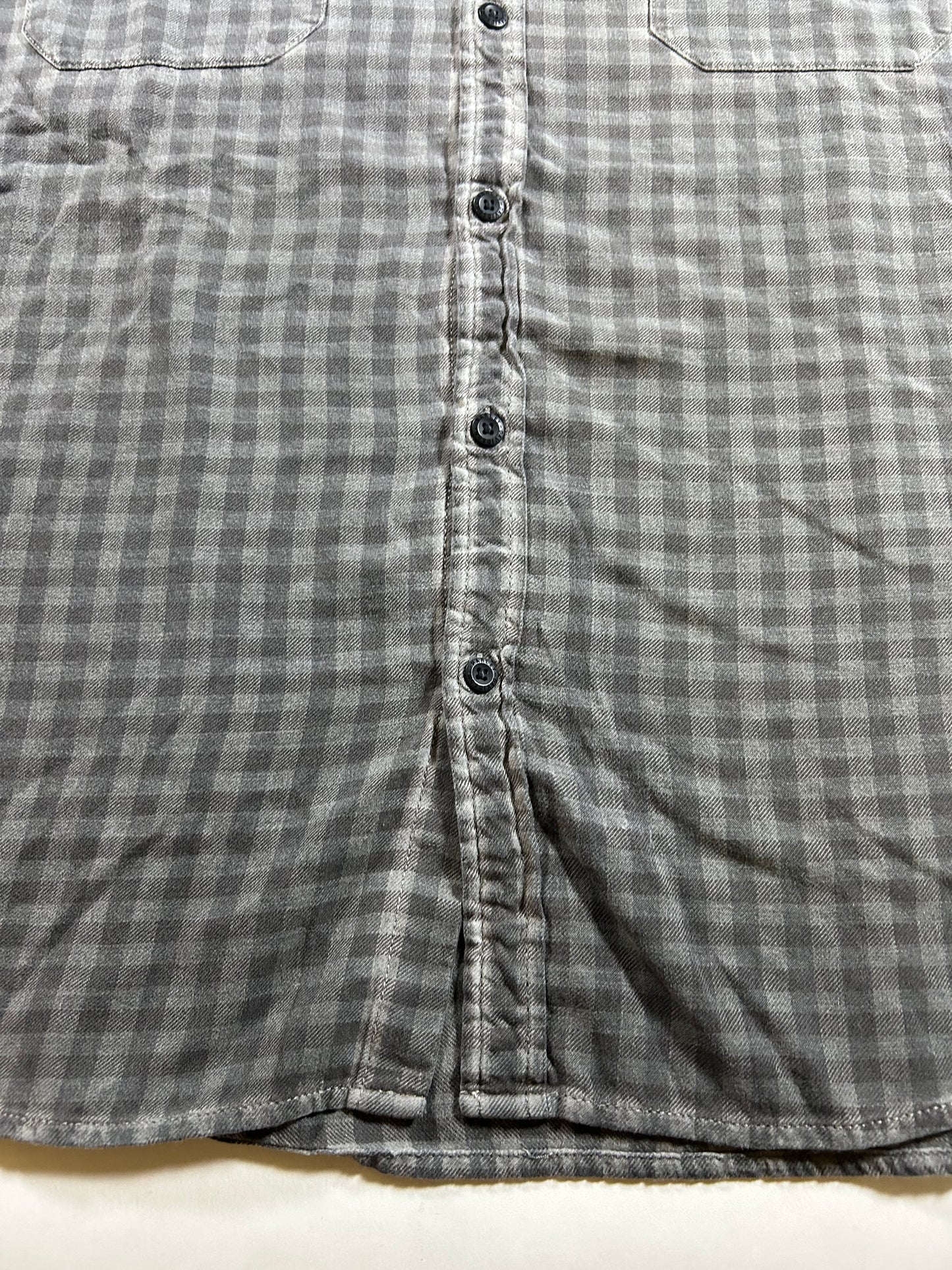 Harley-Davidson Motorcycles Mens Gray Plaid Button-Up Short Sleeve Shirt Size XL 24.5x32 Inches