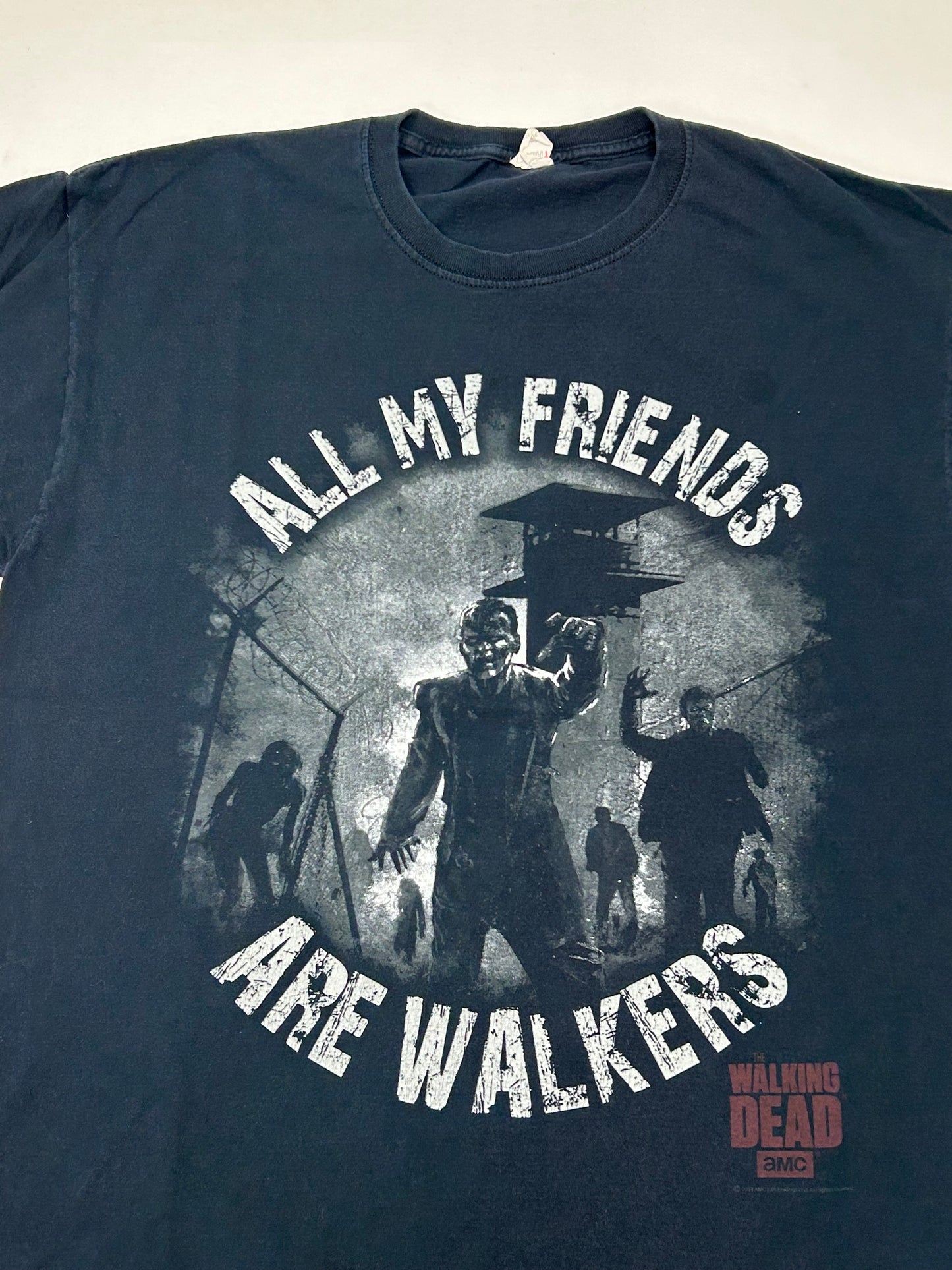 The Walking Dead Shirt All My Friends Are Walkers 2014 AMC Promo Tee Large Black