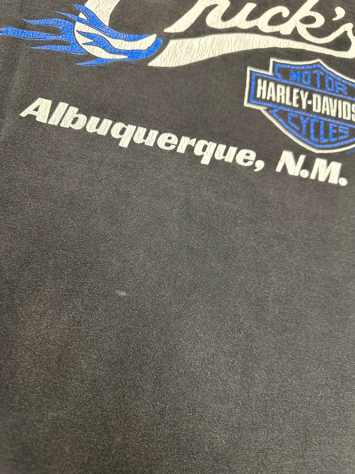 Vintage 90s Harley Davidson Motorcycles Chick’s Albuquerque, N.M. American Legend Tee Large 22.25x28.75 Inches