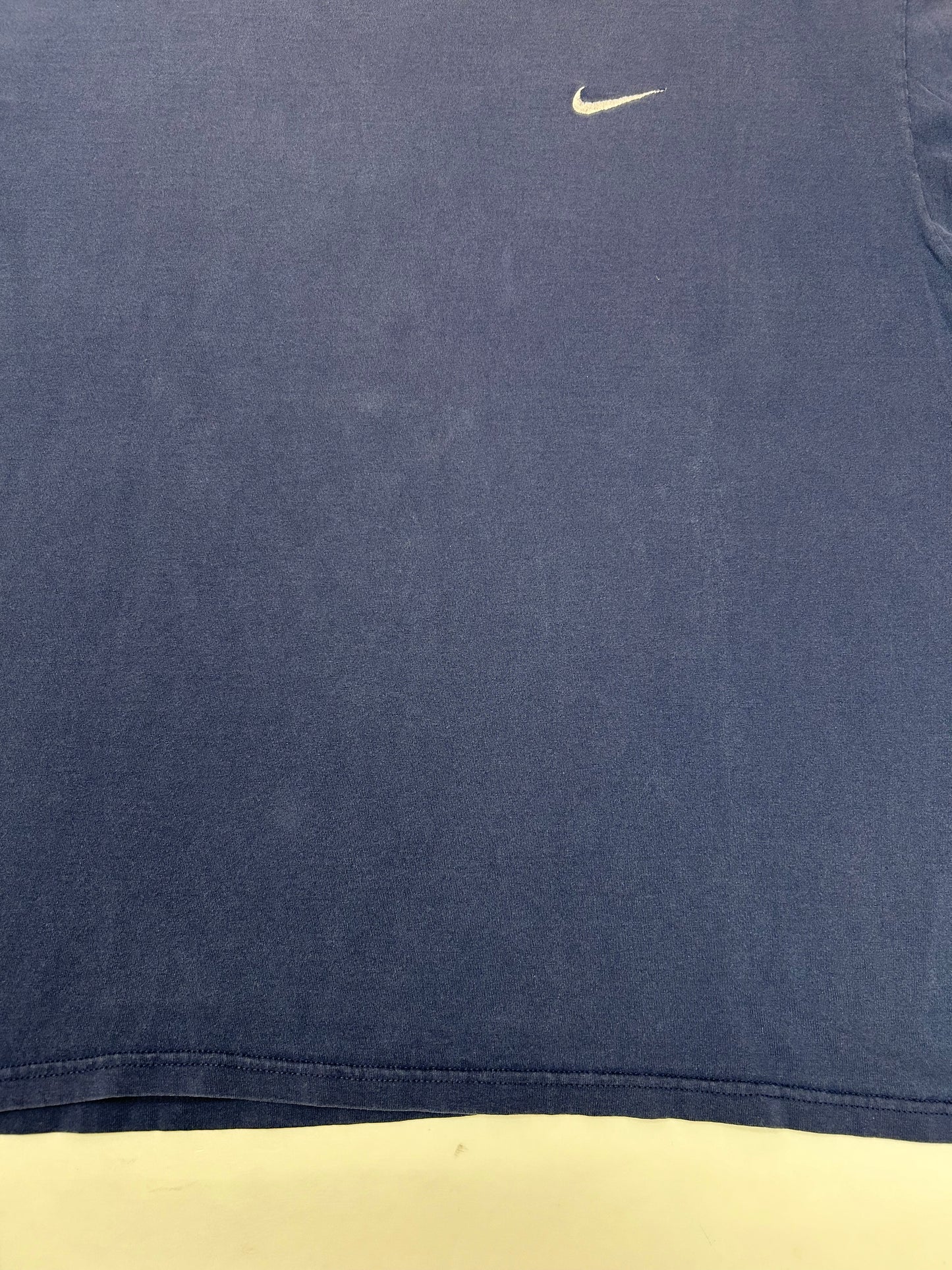 Vintage 90s Nike Embroidered Swoosh Essential Tee Navy XL 25x29.5 Inches