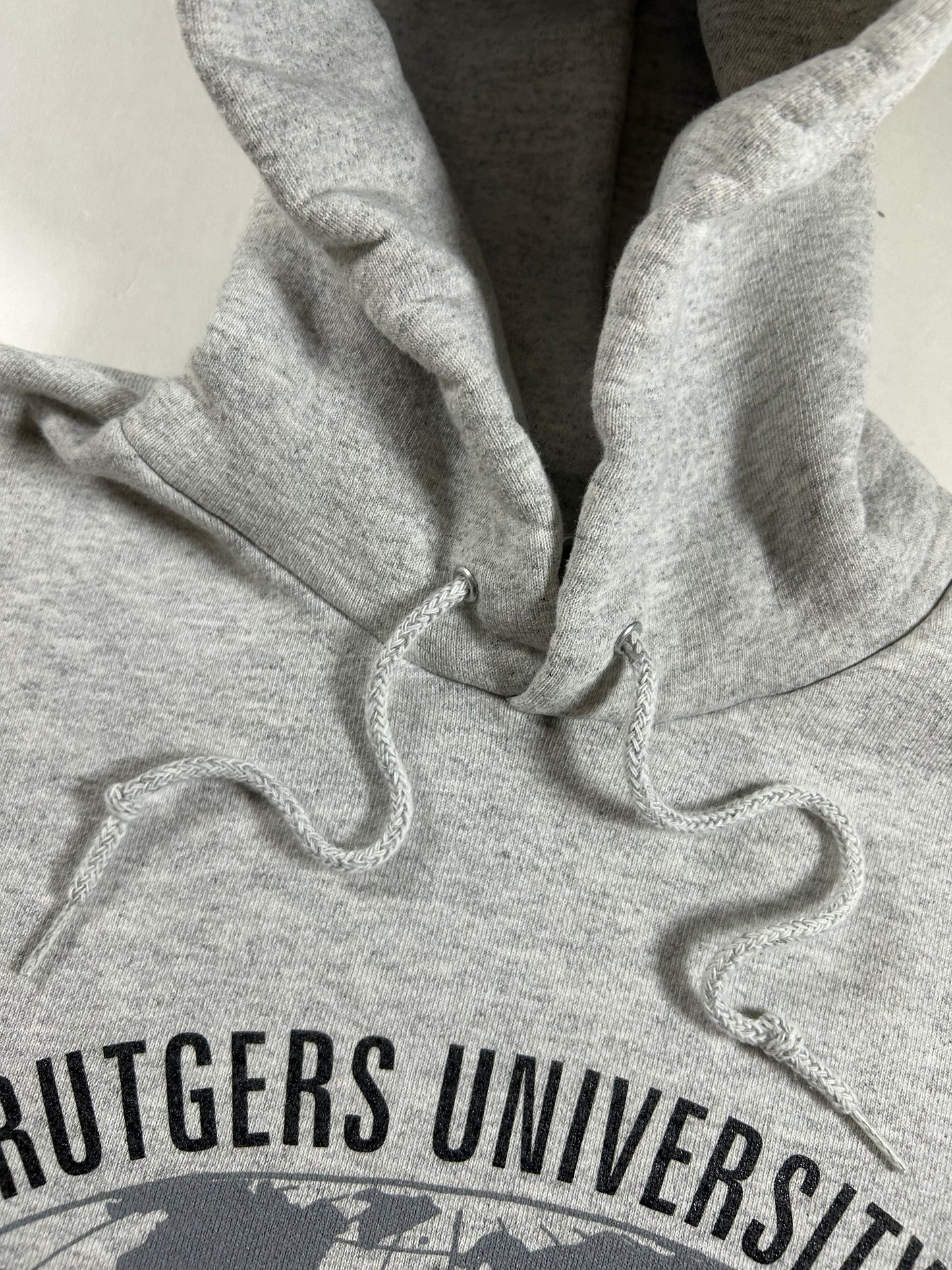 Vintage Rutgers University Cell & DNA Repository College Hooded Sweatshirt Medium/Large Fit 23.5x25.25 Inches Gray
