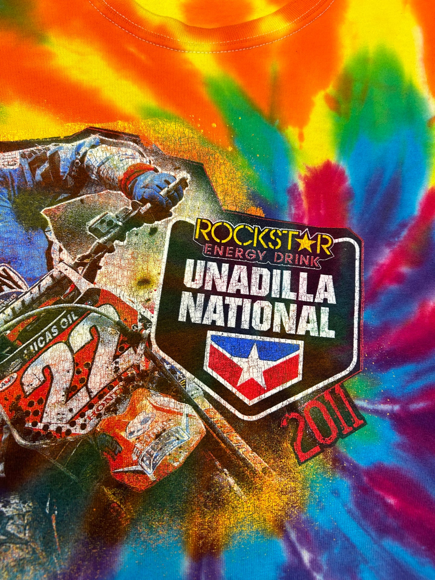 2011 Unadilla National Motocross Rockstar Energy MX Tie-Dye Tee Large 22x28 Inches