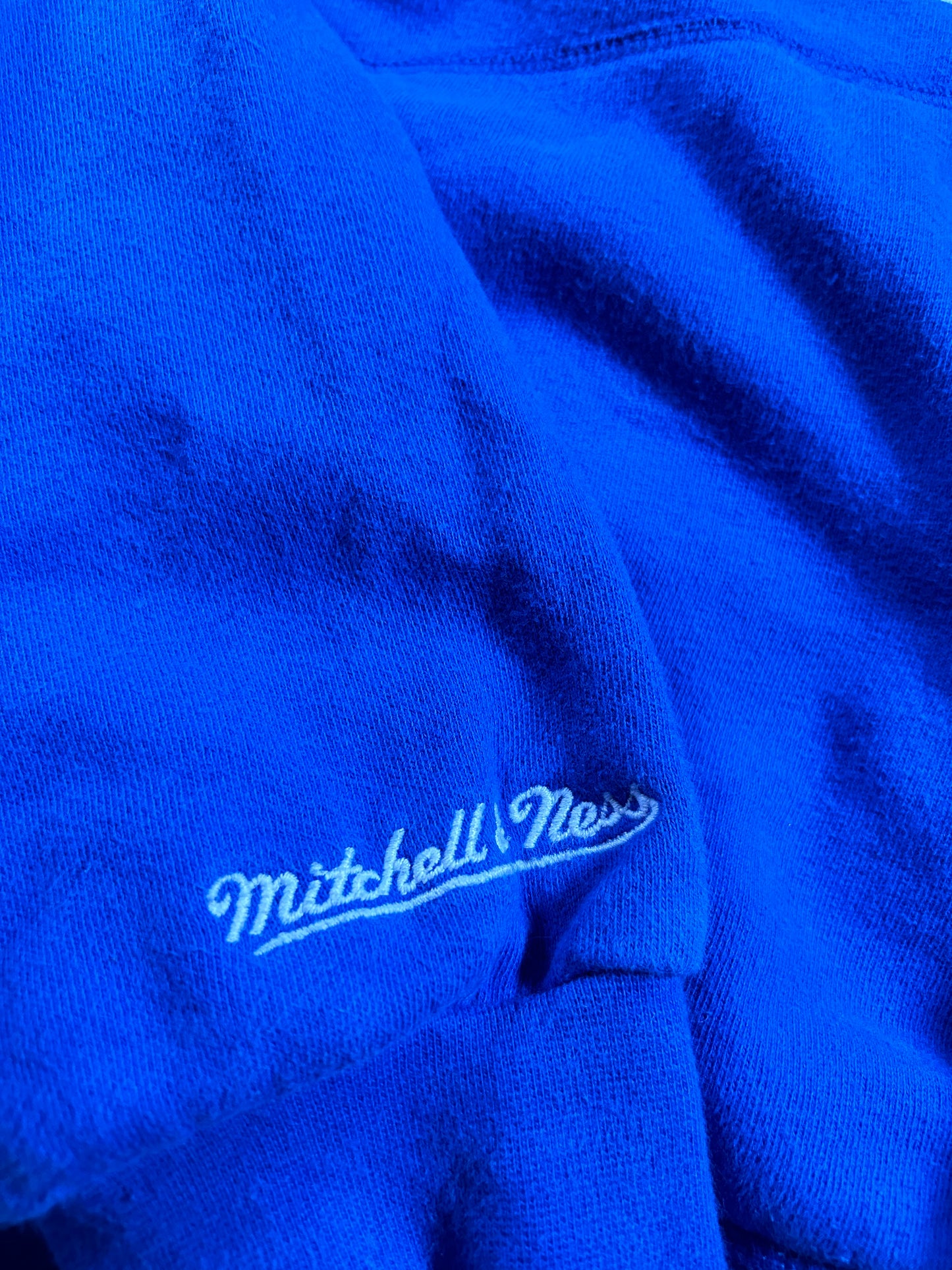 New York Knicks Mitchell & Ness Hoodie Blue Pullover NBA Sweatshirt Medium/Small Fit 23x24.5 Inches As Is 2016