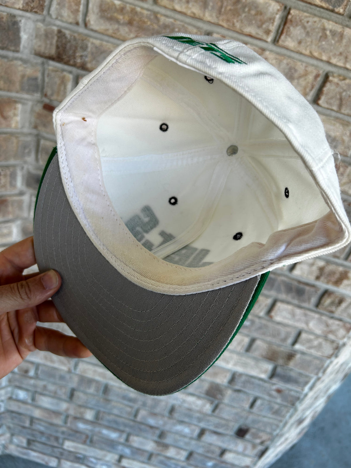 Vintage New York Jets Logo Spell Out NFL Fitted Hat 7 1/8 Double Logo Annco USA