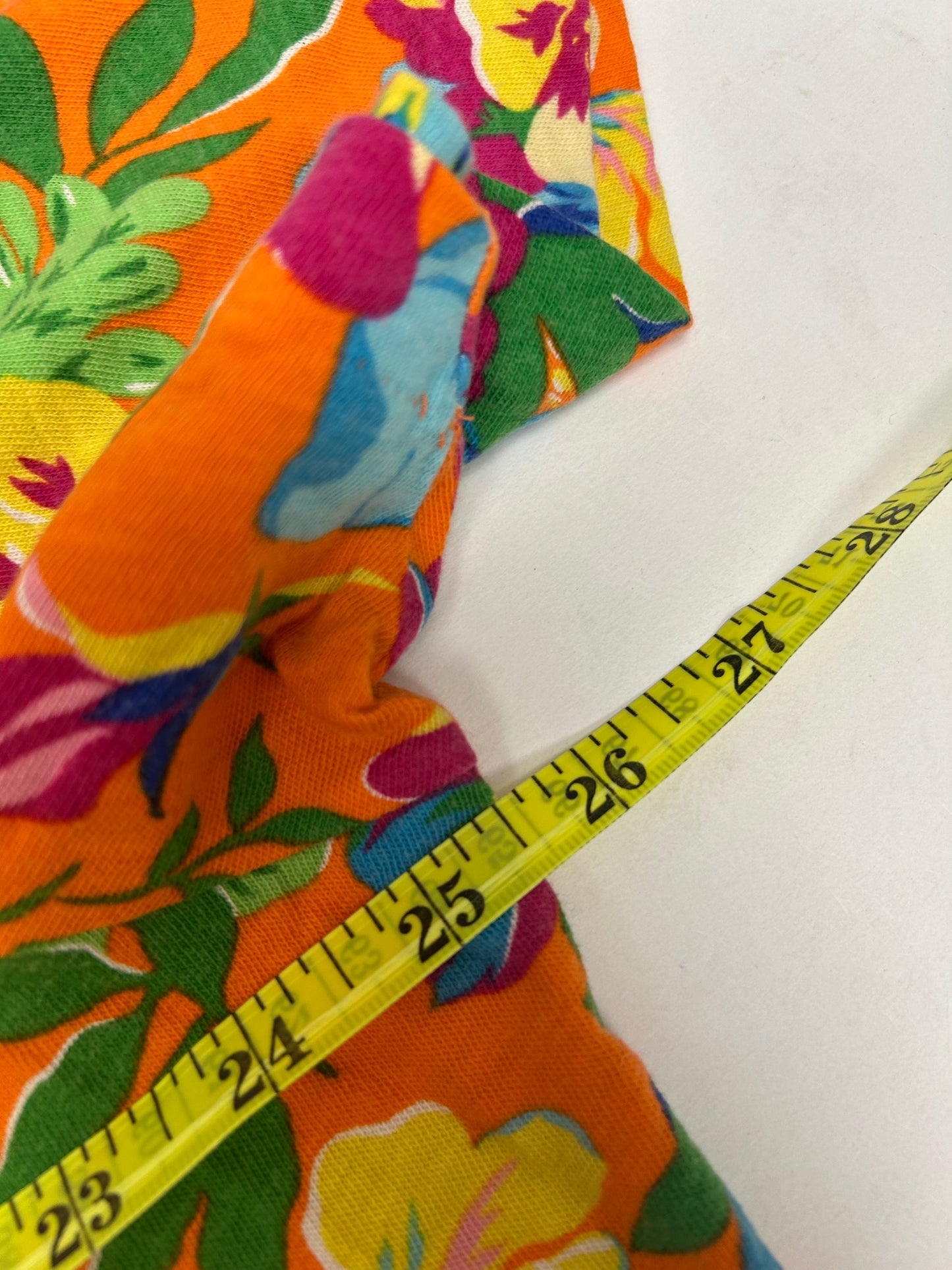 Vintage Polo Ralph Lauren Floral Pattern Hawaiian Polo Shirt XL Orange PCO-22W