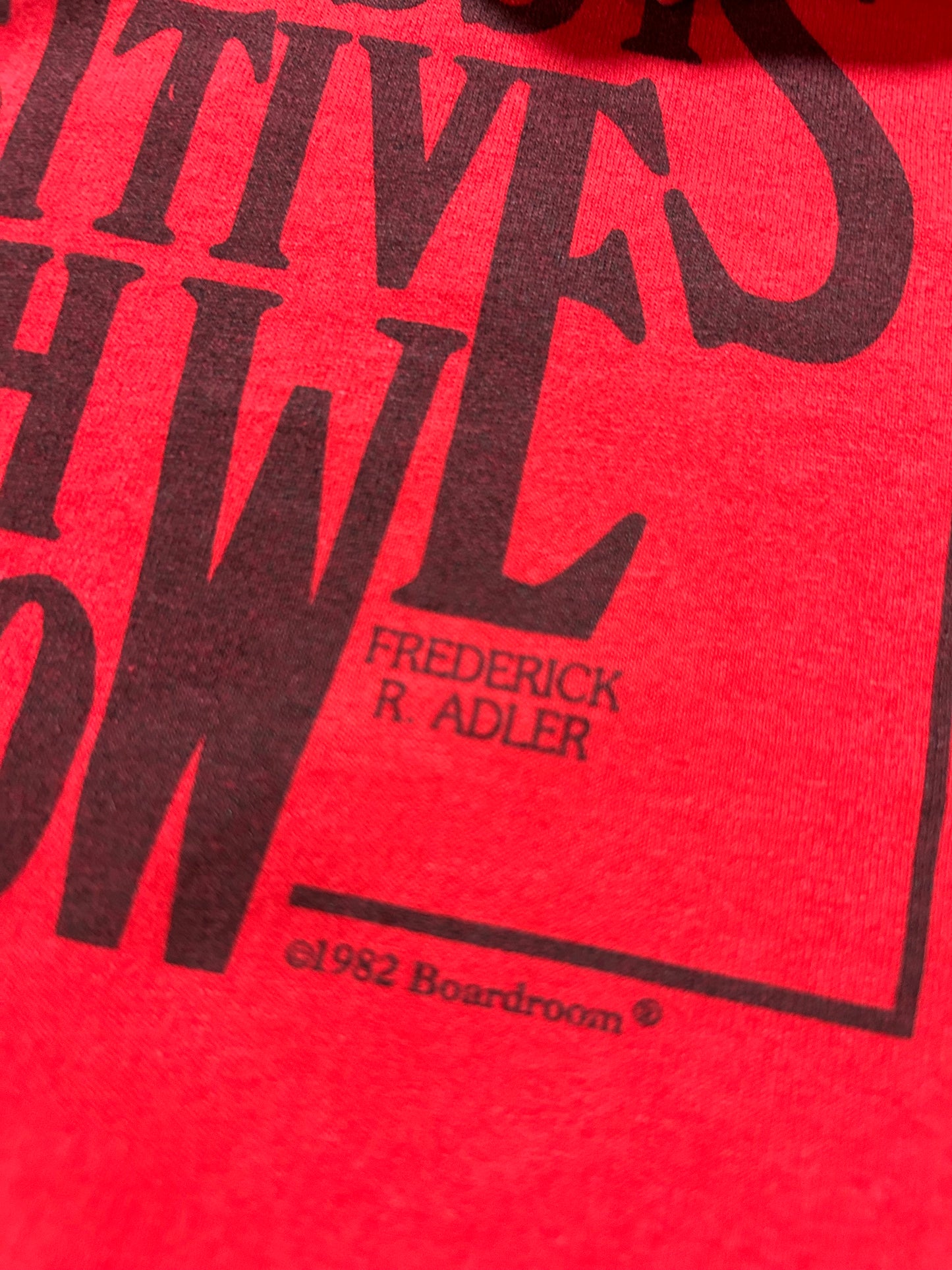 Vintage 90s Happiness Is Positive Cash Flow Frederick R. Adler Boardroom Tee XL 23.5x28.5 Inches Red