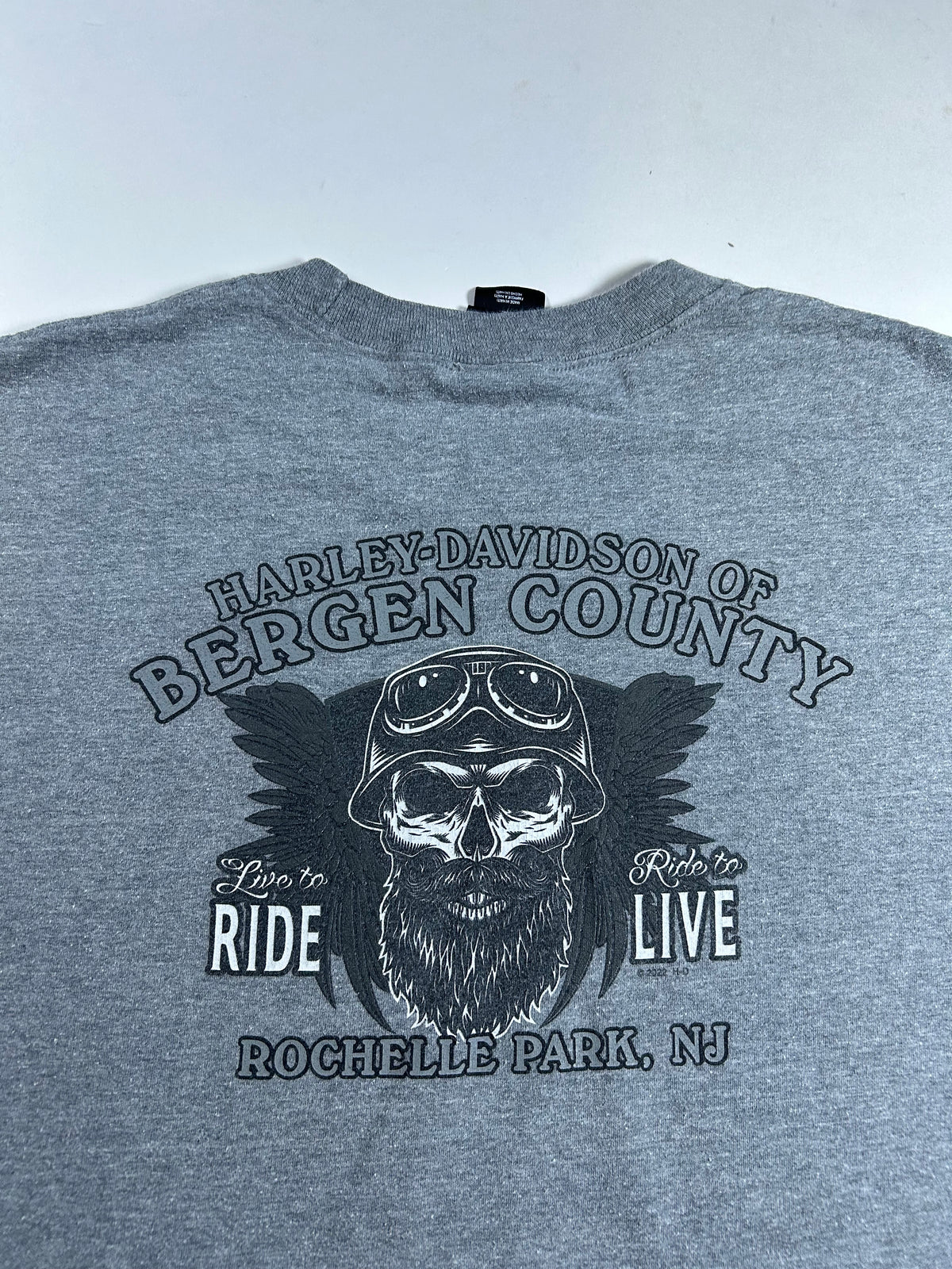 2022 Harley Davidson Motorcycle Of Bergen County Live To Ride Ride To Live Rochelle Park, NJ Tee XL 23.75x29.25 Inches