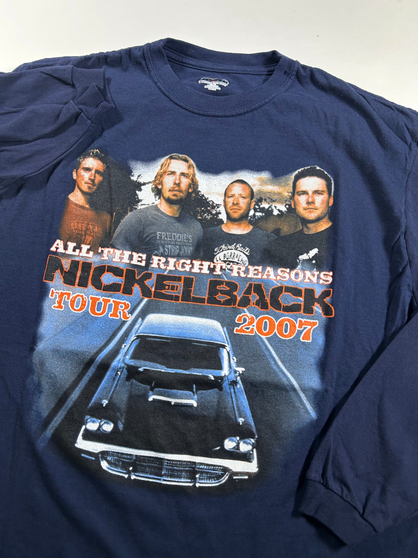 Vintage Nickelback Shirt All The Right Reasons Tour 2007 Tee Parking Lot XL/L 23.25x30.75 Inches