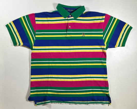 Vintage 90s Tommy Hilfiger Striped Polo Shirt Men’s Large 22x26.76/27.75 Inches Colorblock Multicolor