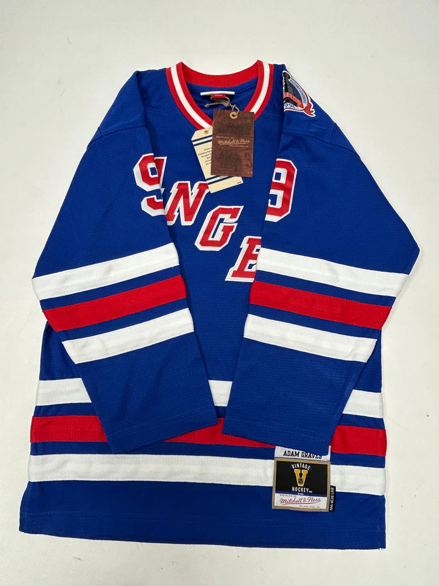 Mitchell & Ness Adam Graves New York Rangers 1993-94 Stanley Cup Jersey New S/M About 18.25x26 Inches
