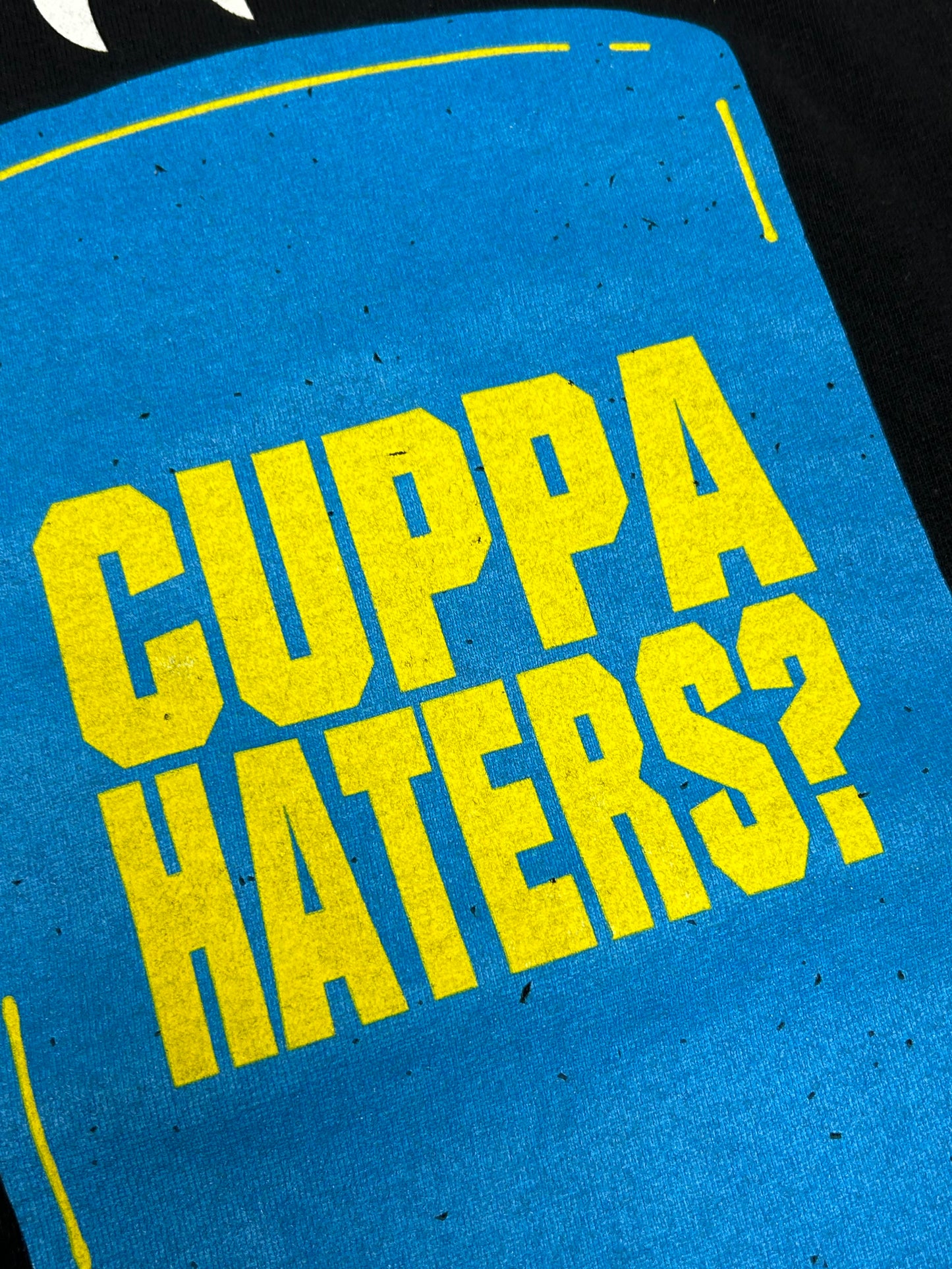 WWE Authentic Enzo Amore Big Cass Cuppa Haters Black T-Shirt Double Sided Large 21.25x