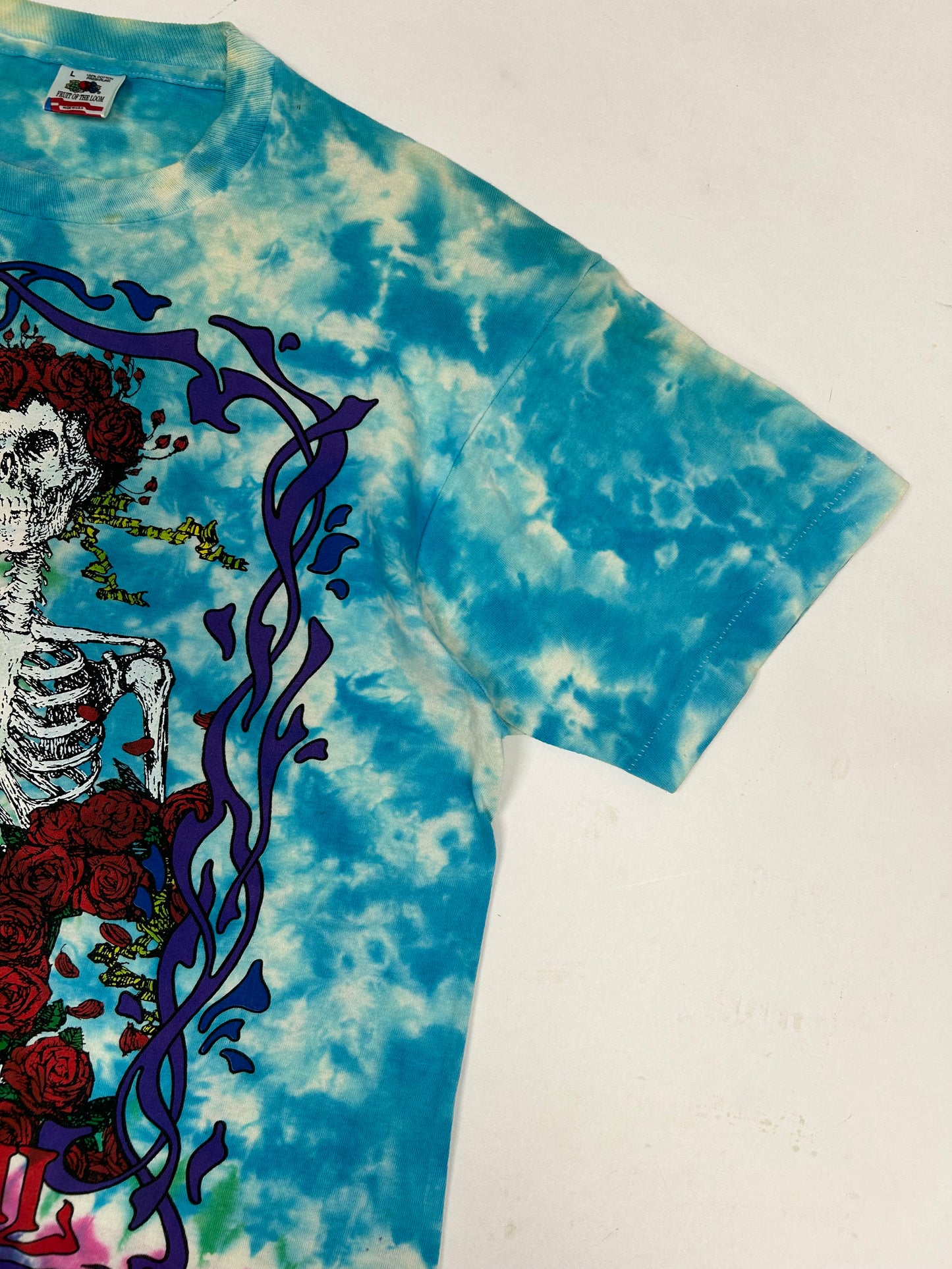Vintage Grateful Dead 25 Years Dead 1990 Tie Dye Skeleton Music Band Tee Large 22x28.75 Inches