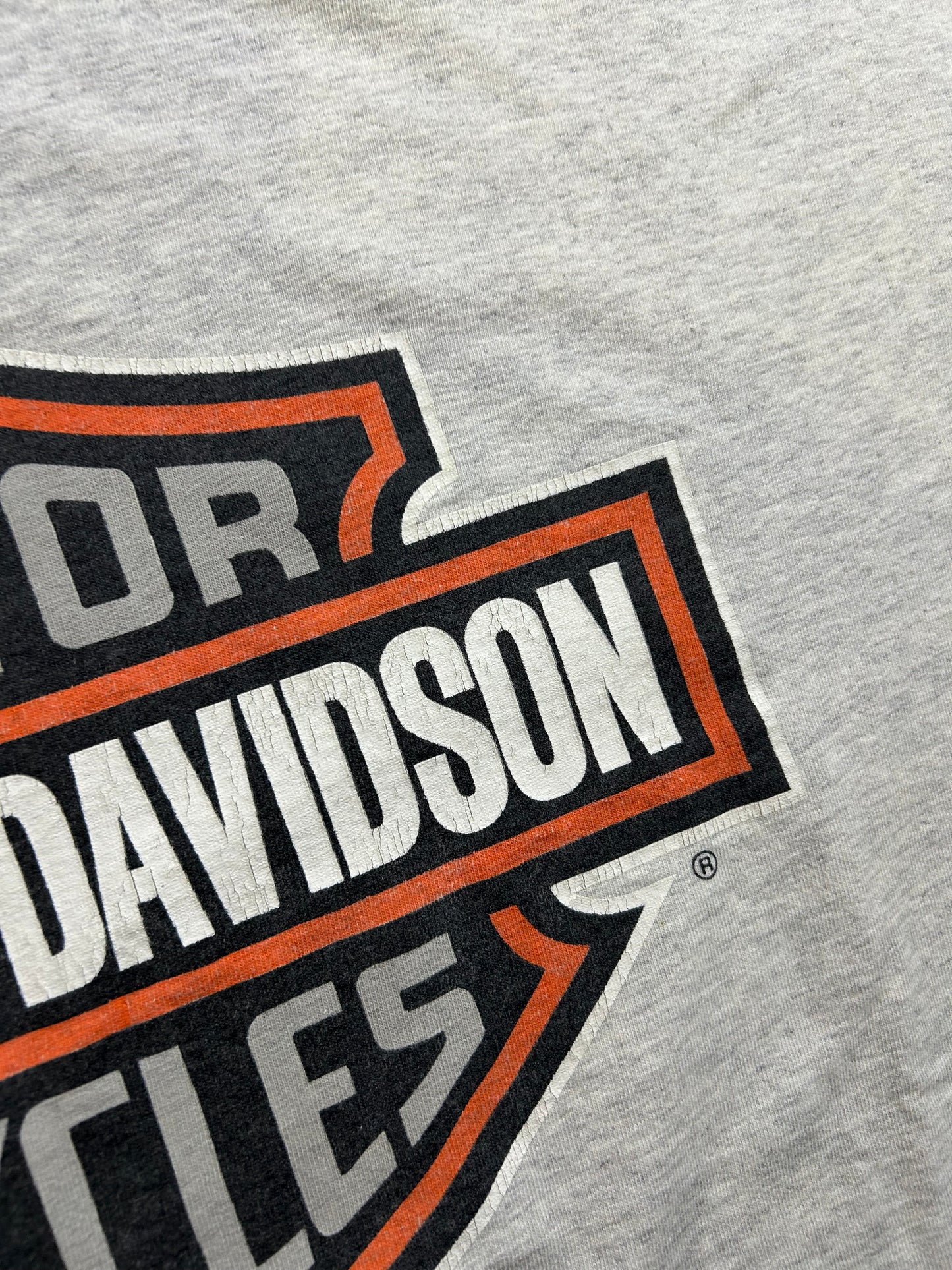 Vintage 1998 Harley Davidson Shirt Motorcycles Shield Logo Graphic Tee 2XL 26.25x31.25 Inches As Is
