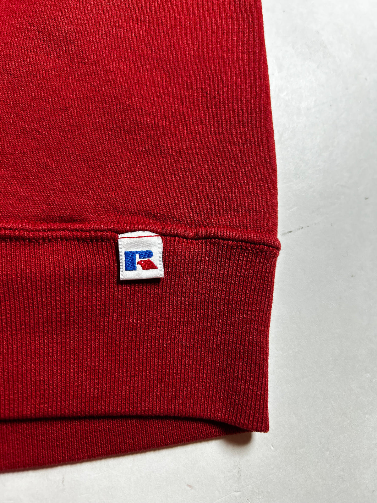 Vintage Russell Athletic Embroidered Spell Out Logo Crewneck Sweatshirt Large 24.5x26.75 Inches As Is