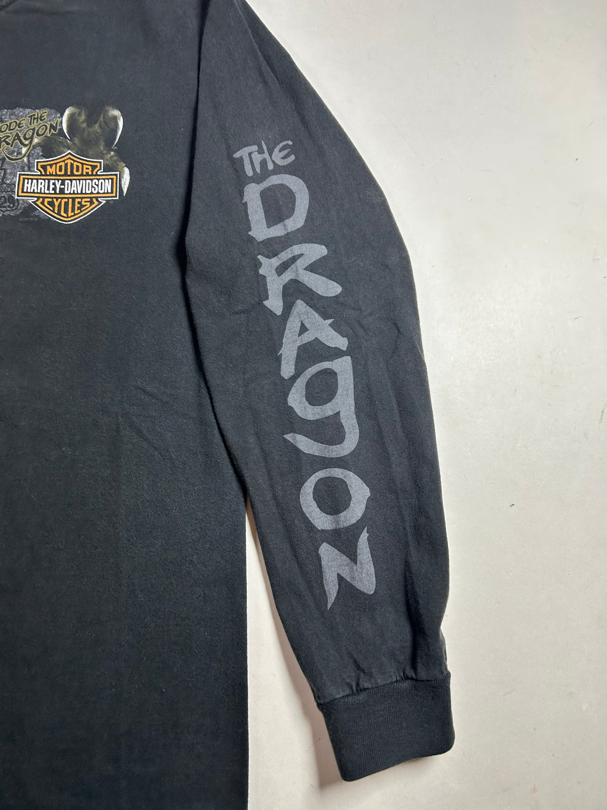 Vintage 2000s Harley Davidson/Buell Smoky Mountain I Rode The Dragon Motorcycle Long Sleeve Tee Medium 19.75x27.5 Inches
