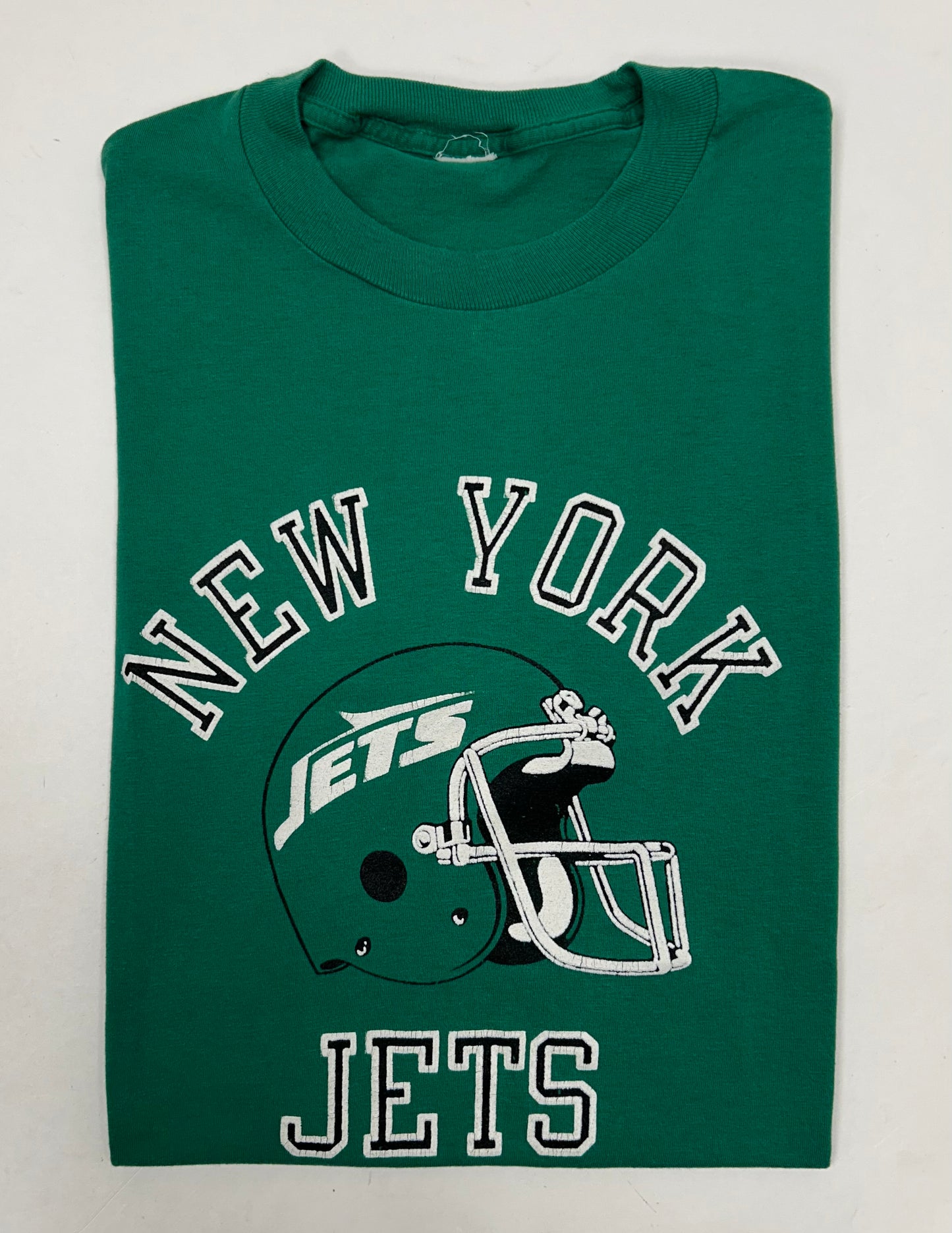 Vintage New York Jets NFL Helmet Logo Tee Small/Medium Fit 19x27.75 Inches