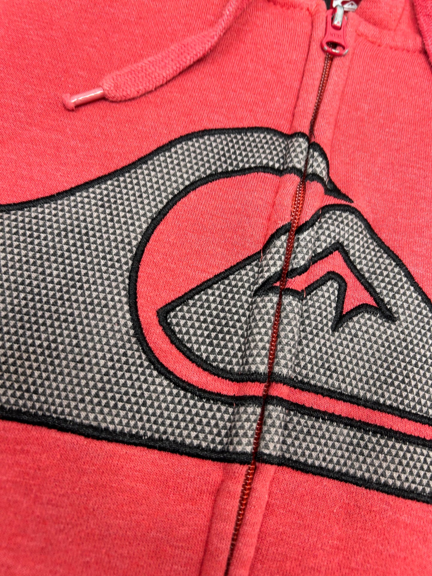 Vintage 00s Quiksilver Boarding Brand Fleece Inside Zip Hoodie Sweatshirt Small 22.25x27.75 Inches