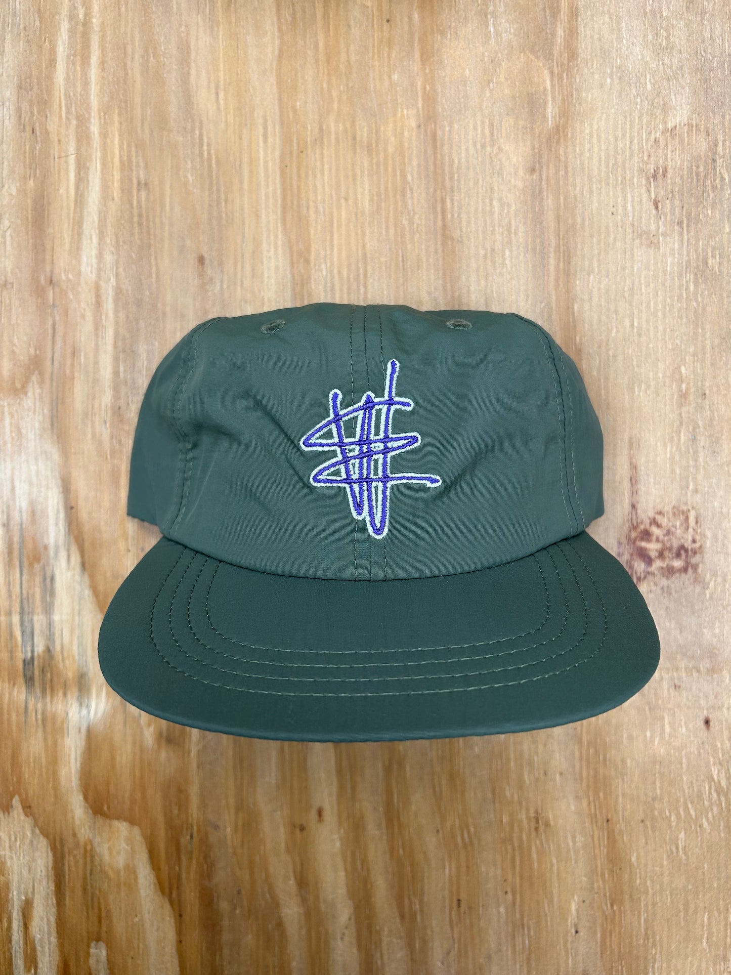 Edgewood NJ EW 973 Team Logo Nylon 6 Panel Adjustable Hat Olive Drab