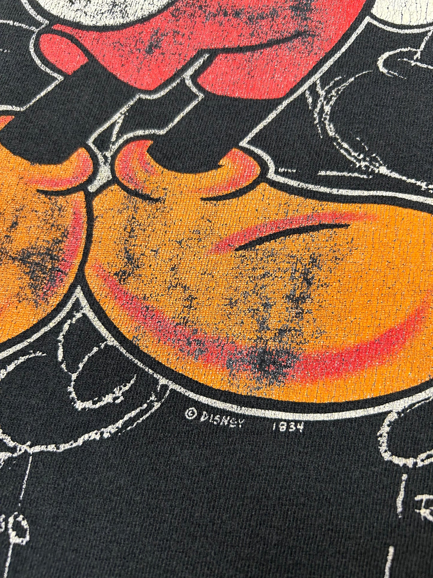 Vintage Mickey Unlimted Jerry Leigh Mickey Mouse Sketch Drawing Tee Worn In Faded As Is Fits XL 24.25x28 Inches