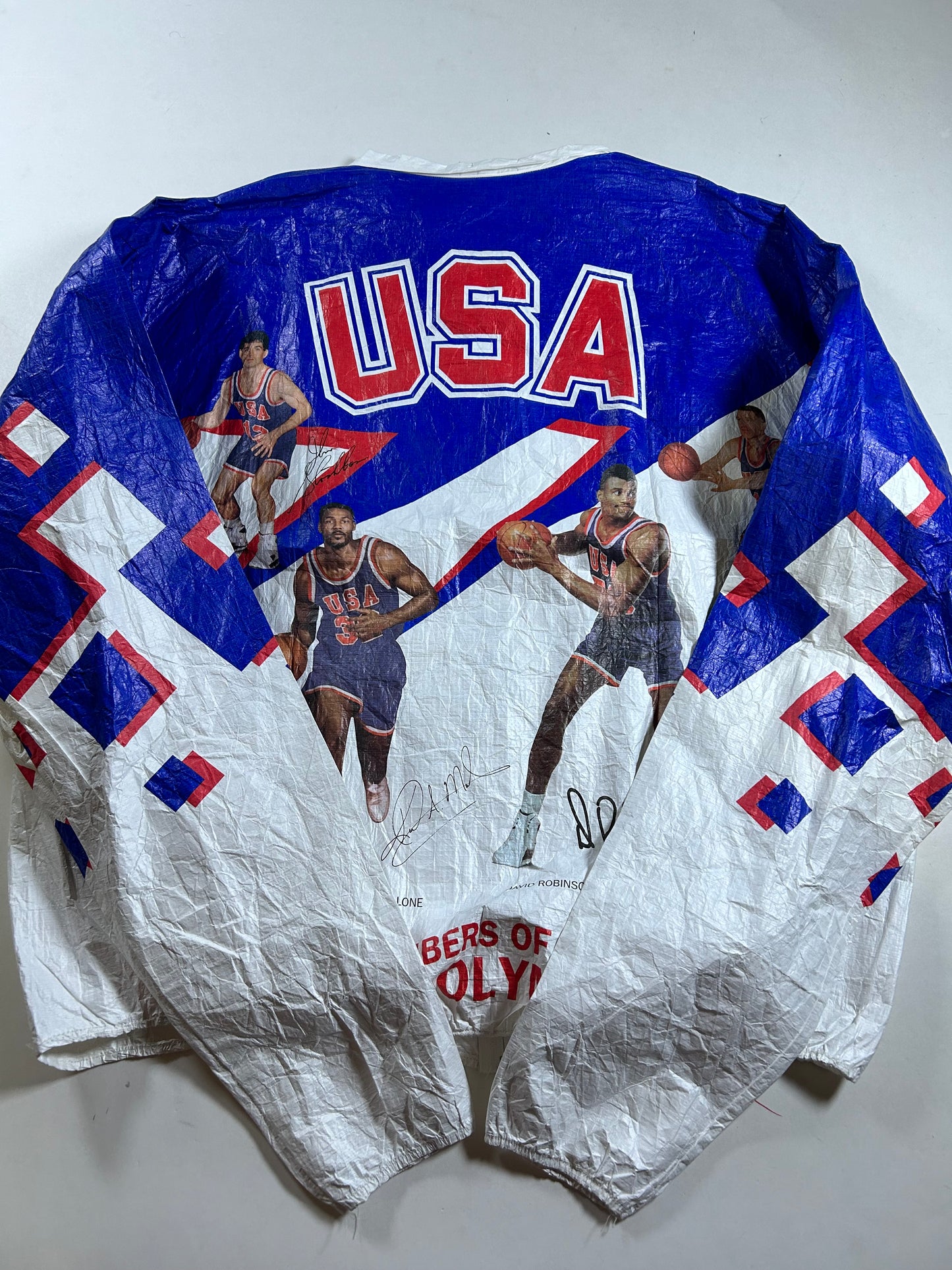 Vintage 1992 Barcelona Olympic Basketball Dream Team Jacket  Kellogg's Tyvek Size Large 25.75x27.25 Inches