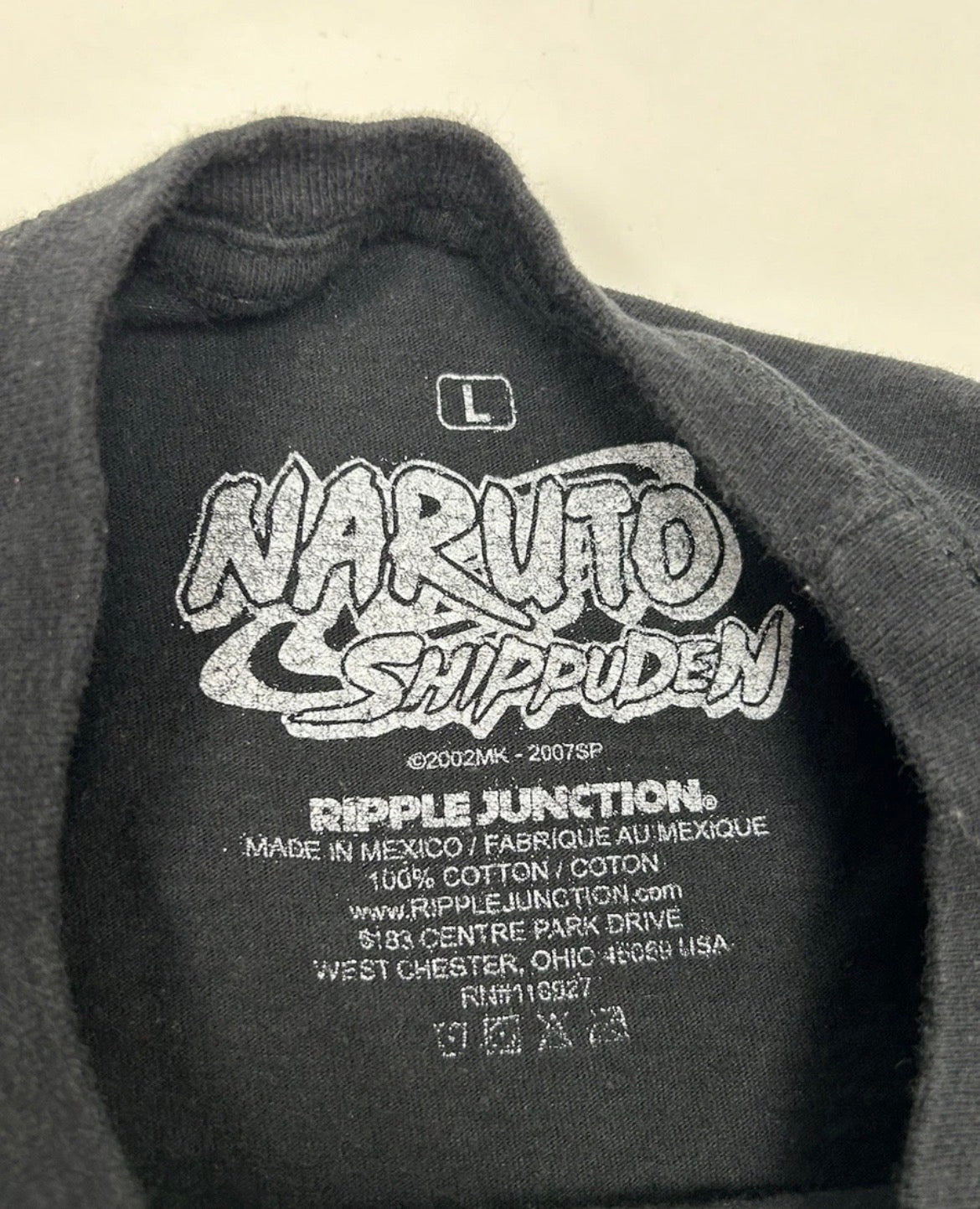 NARUTO SHIPPUDEN SHONEN JUMP ANIME T-SHIRT RIPPLE JUNCTION Size Large Tee